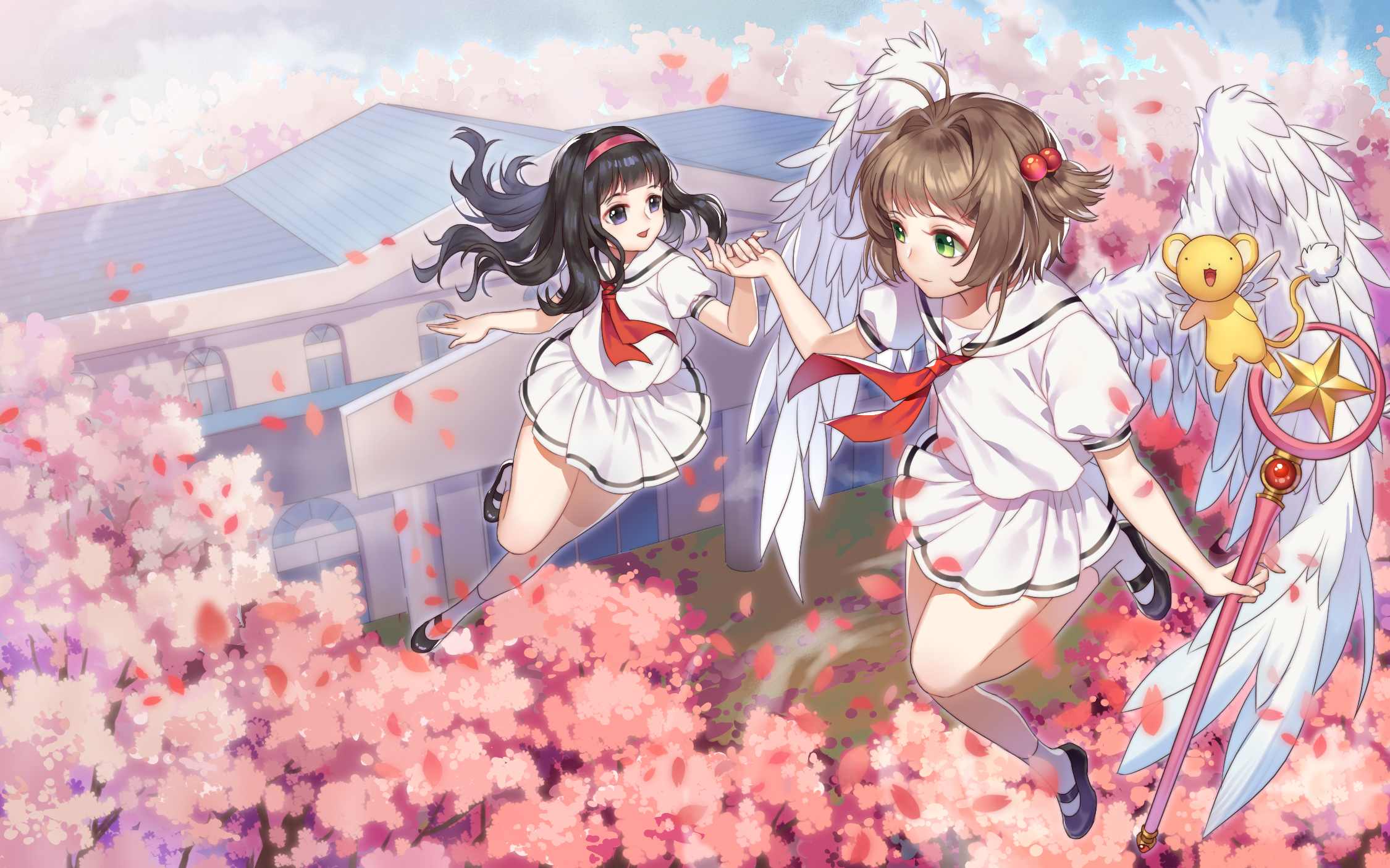 Sakura Kinomoto and Kero from Cardcaptor Sakura HD Wallpaper