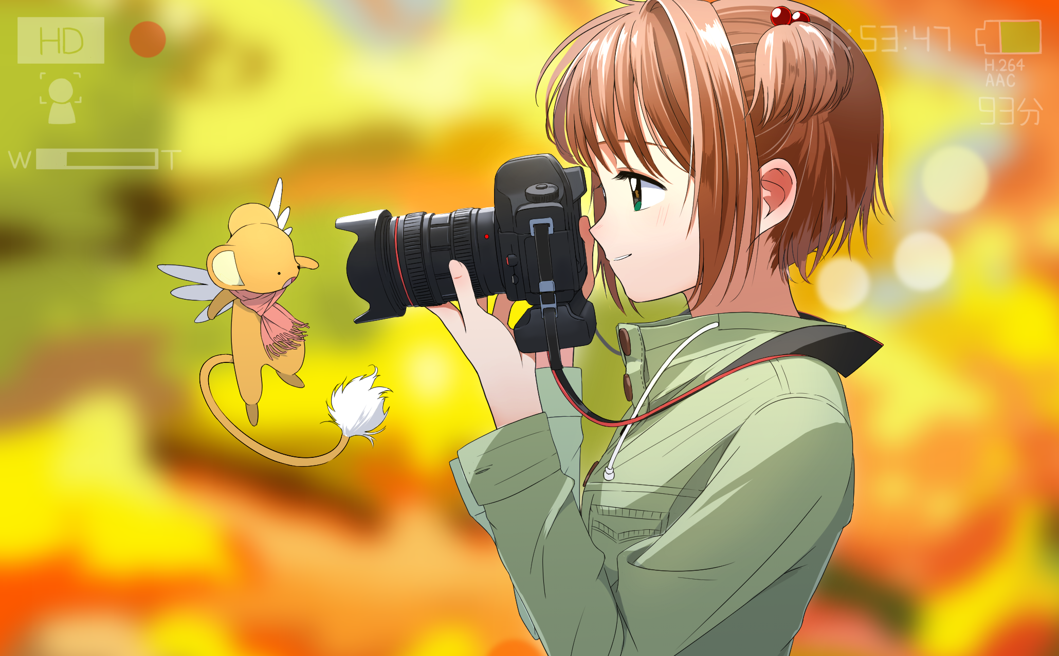 Keroberos from Card Captor Sakura taking a photo HD Wallpaper