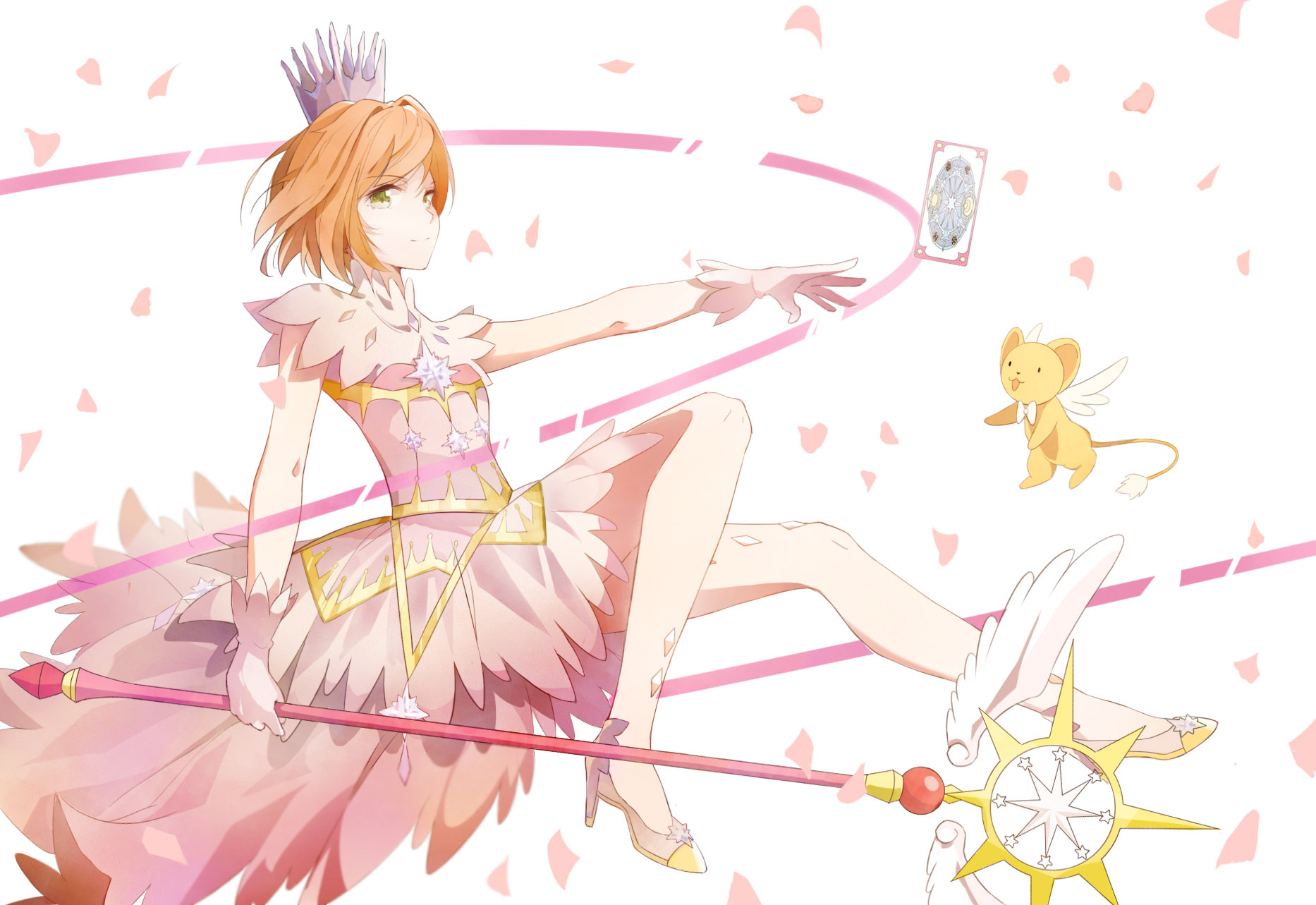 Sakura Kinomoto from Cardcaptor Sakura with Keroberos HD Wallpaper