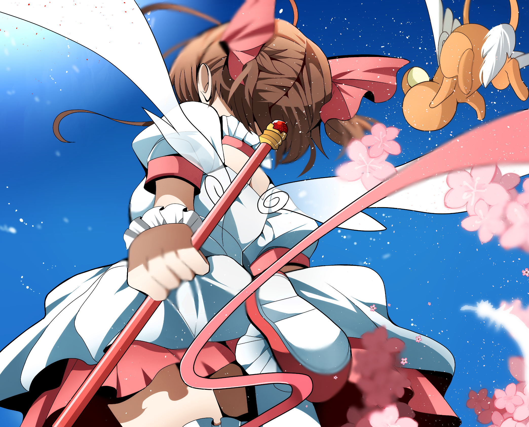 Sakura Kinomoto and Kero from Cardcaptor Sakura HD Wallpaper