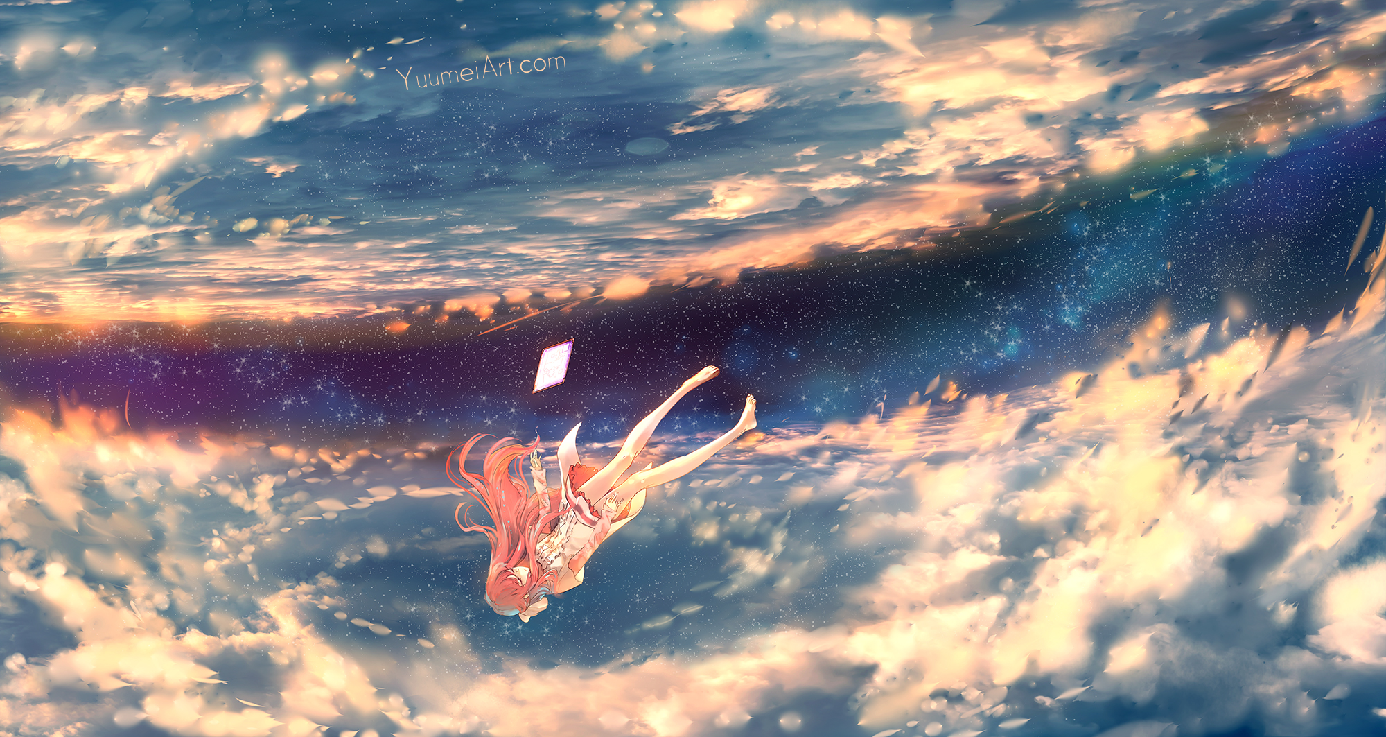 Rin from Shelter falling through the sky HD Wallpaper