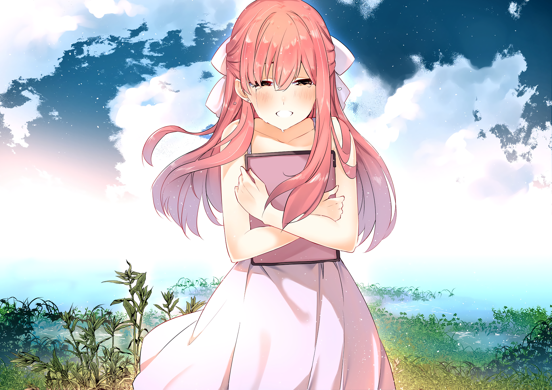 Rin from Shelter crying outdoors HD Wallpaper
