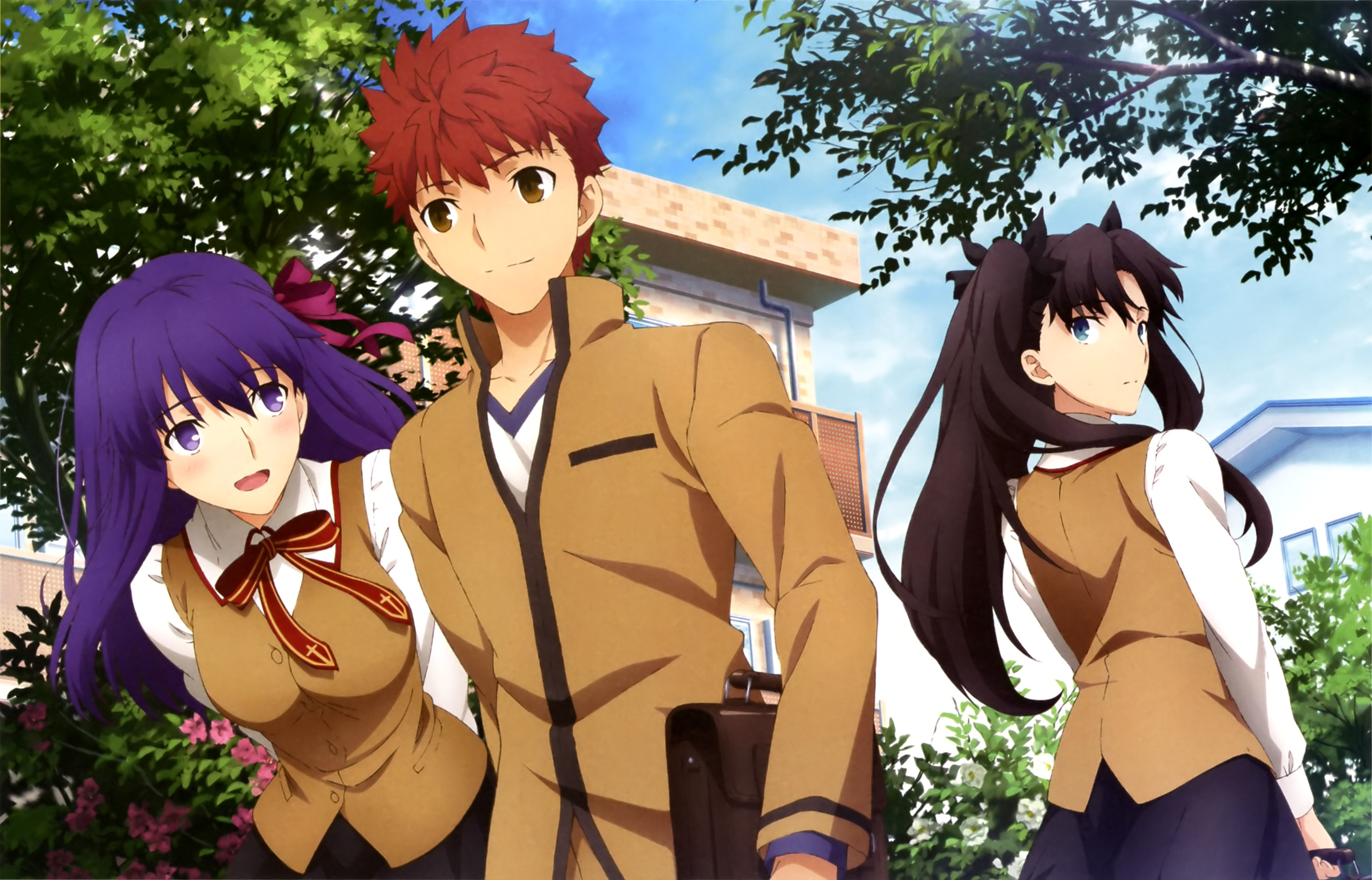 Sakura Matou and friends from Fate/stay night HD Wallpaper