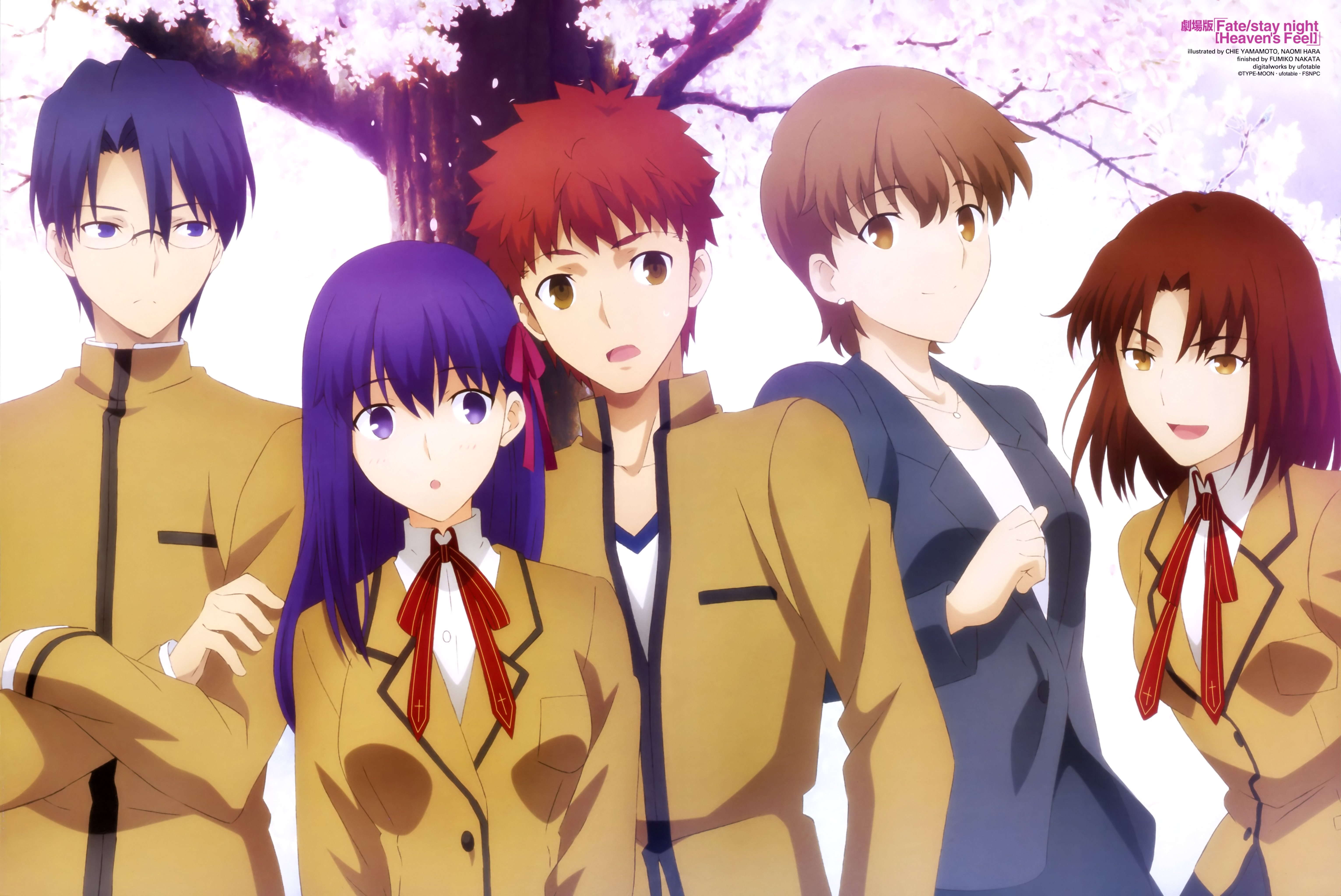Sakura Matou and friends from Fate/stay night HD Wallpaper