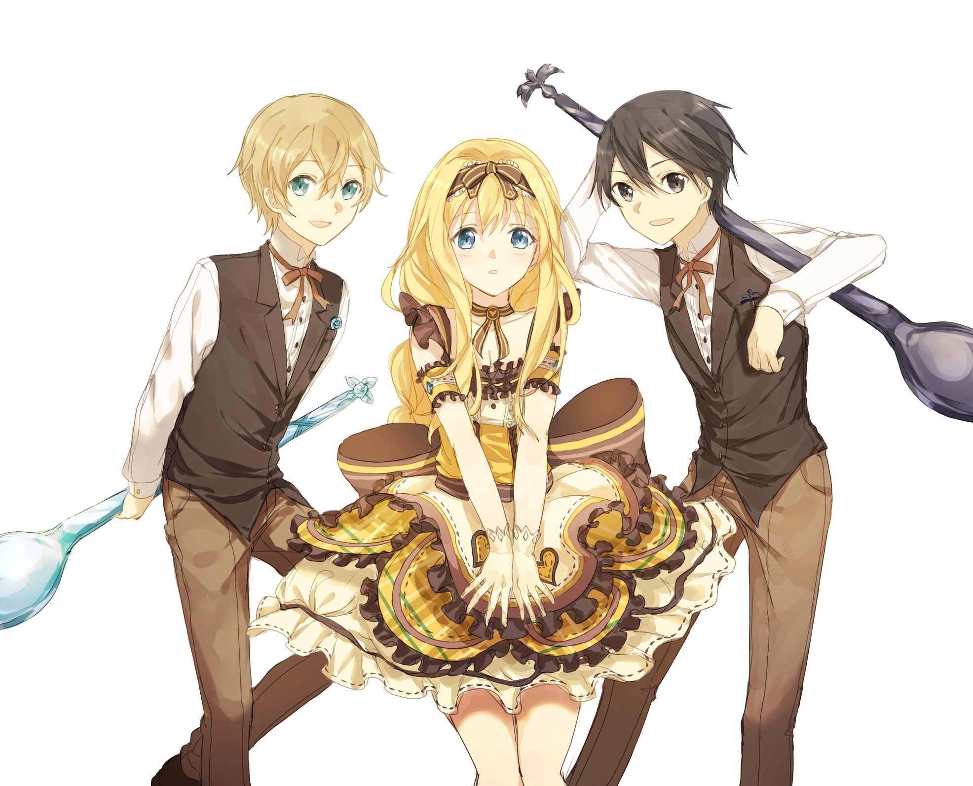 Eugeo and two companions with spoons HD Wallpaper