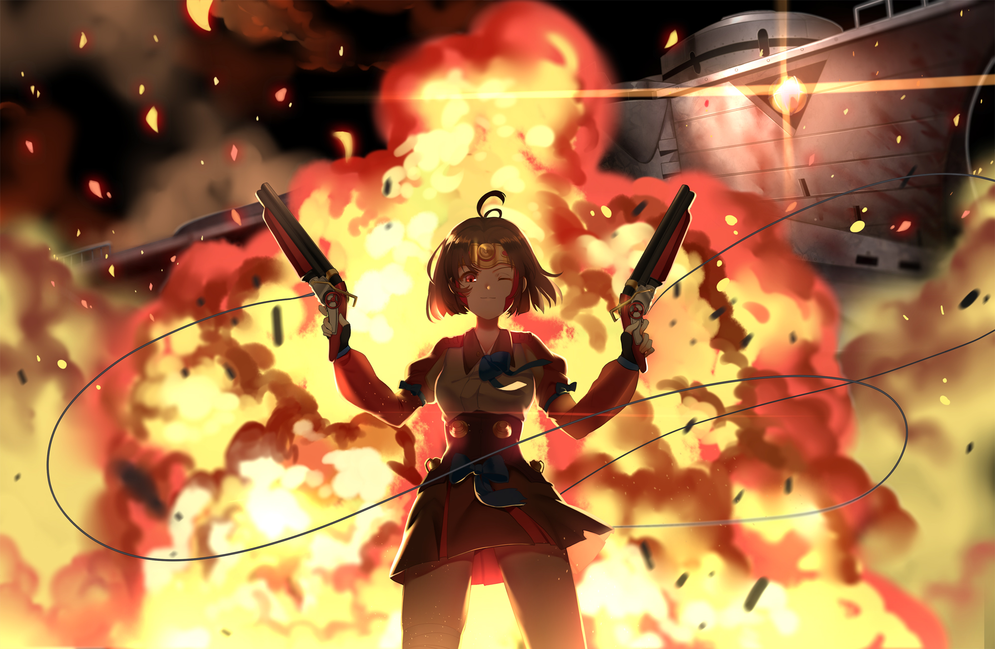 Mumei from Kabaneri of the Iron Fortress with guns HD Wallpaper