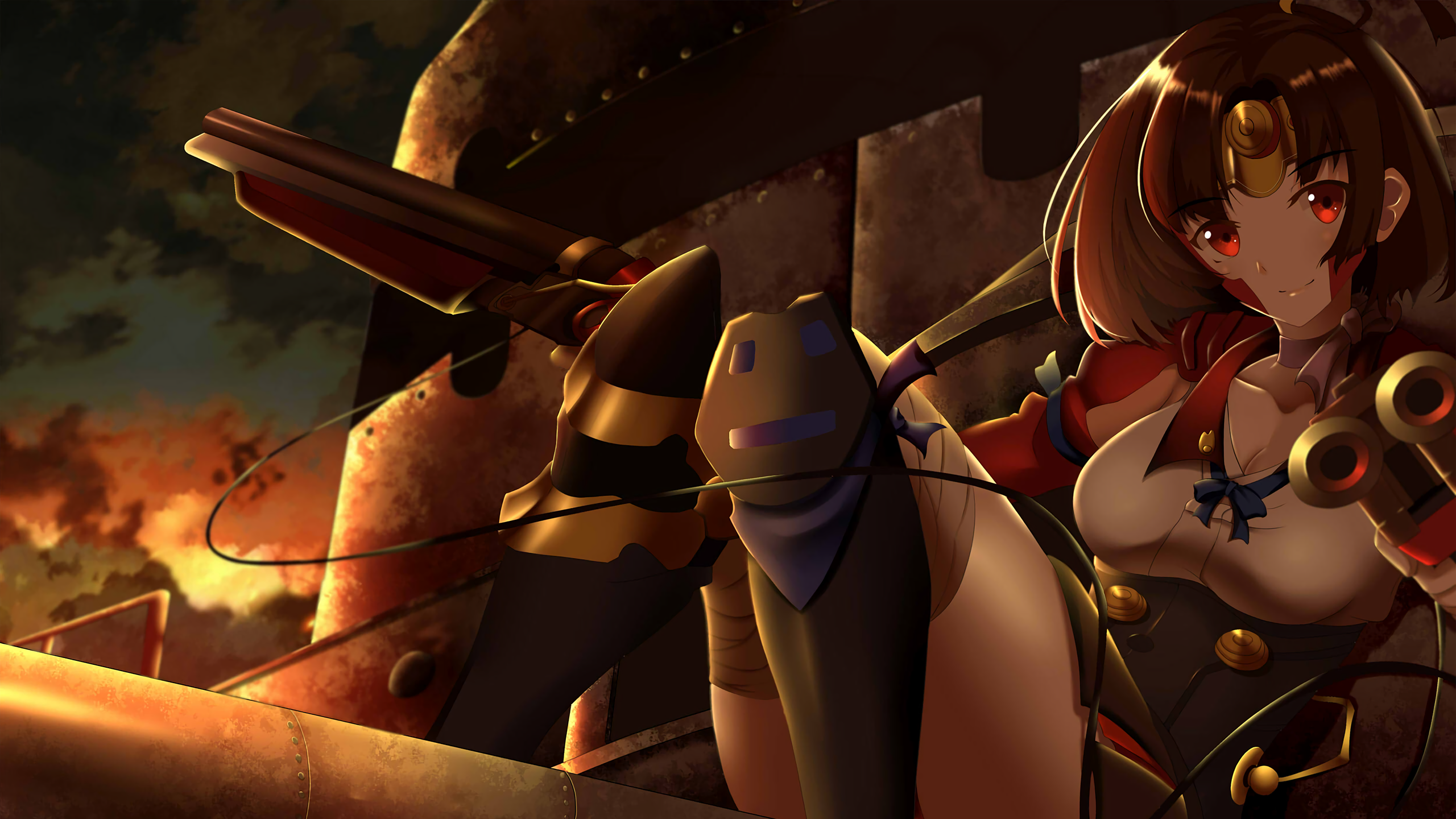 Mumei from Kabaneri of the Iron Fortress with a gun HD Wallpaper