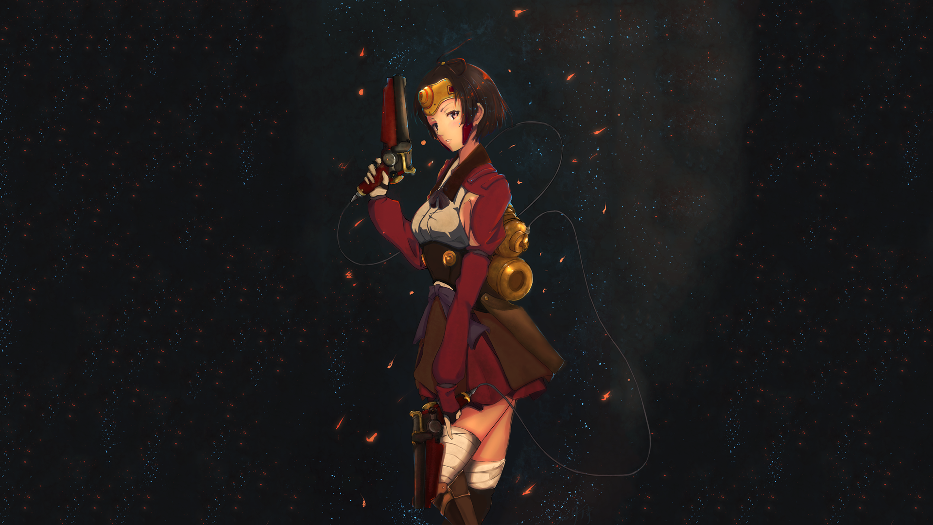 Mumei from Kabaneri of the Iron Fortress holding a gun HD Wallpaper