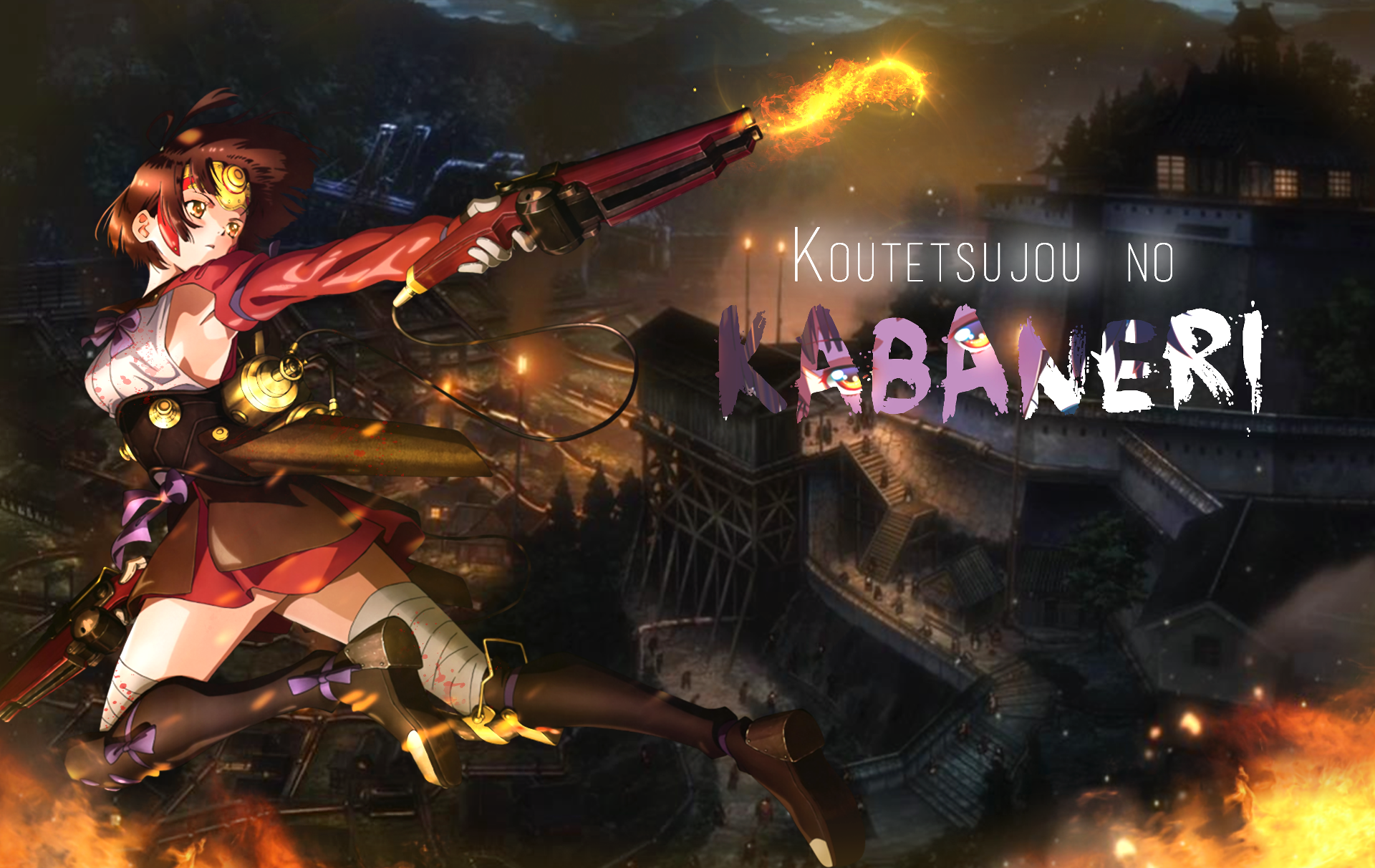 Mumei from Kabaneri of the Iron Fortress firing a gun HD Wallpaper