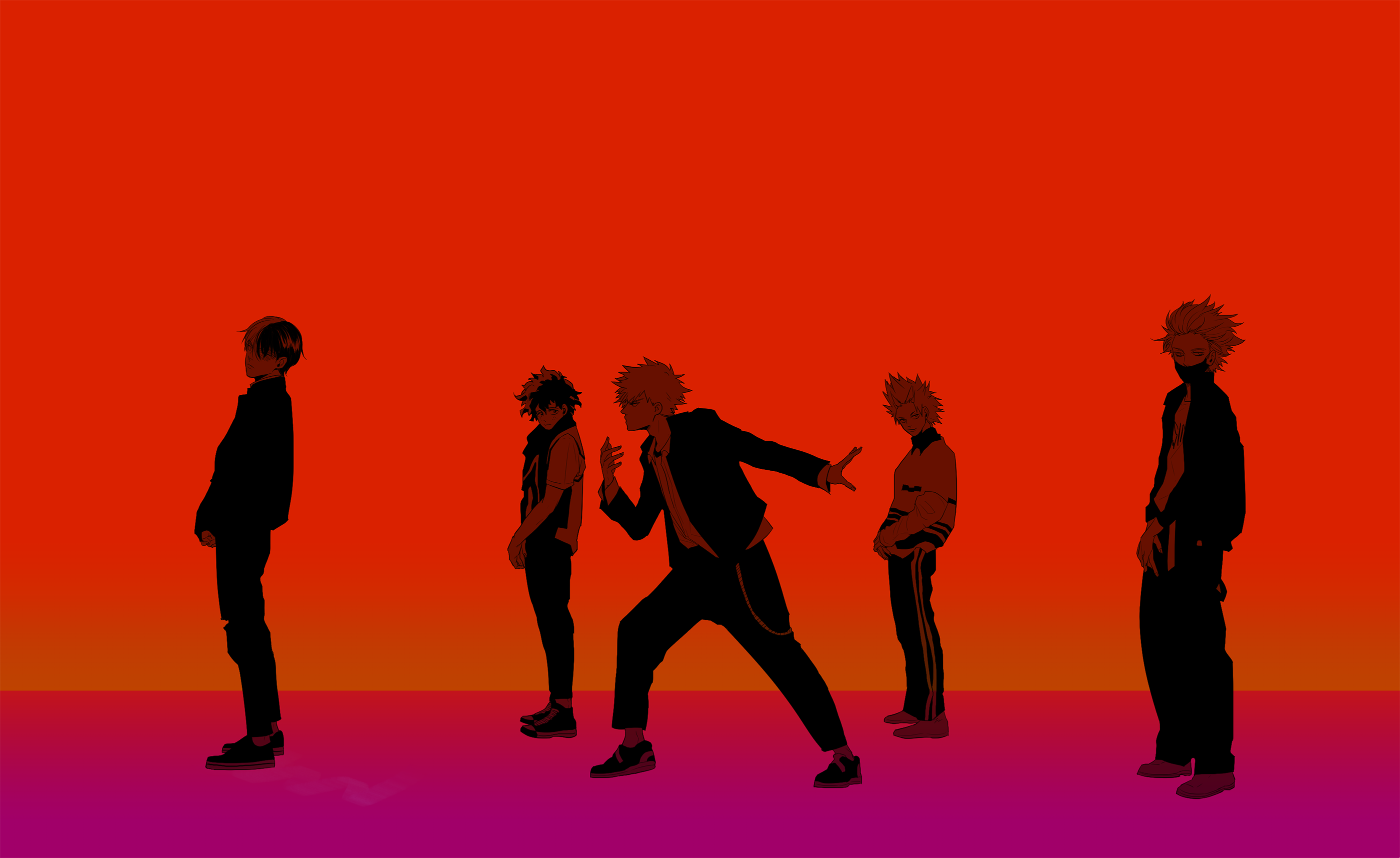 My Hero Academia characters in silhouette HD Wallpaper