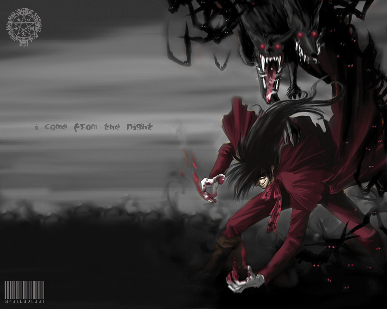 Alucard from Hellsing with demonic hounds HD Wallpaper