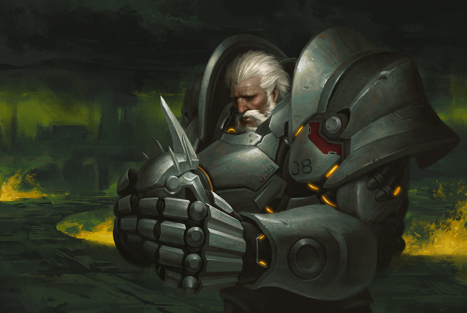 Reinhardt from Overwatch in armor HD Wallpaper