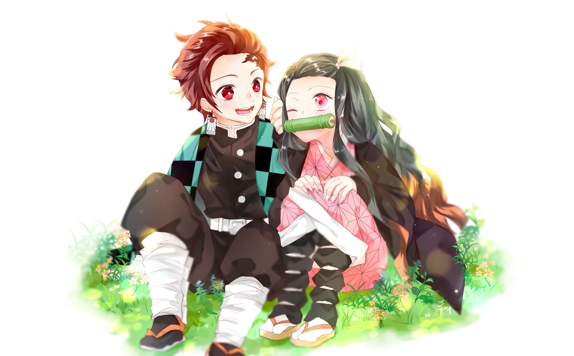 Tanjiro and Nezuko from Demon Slayer HD Wallpaper