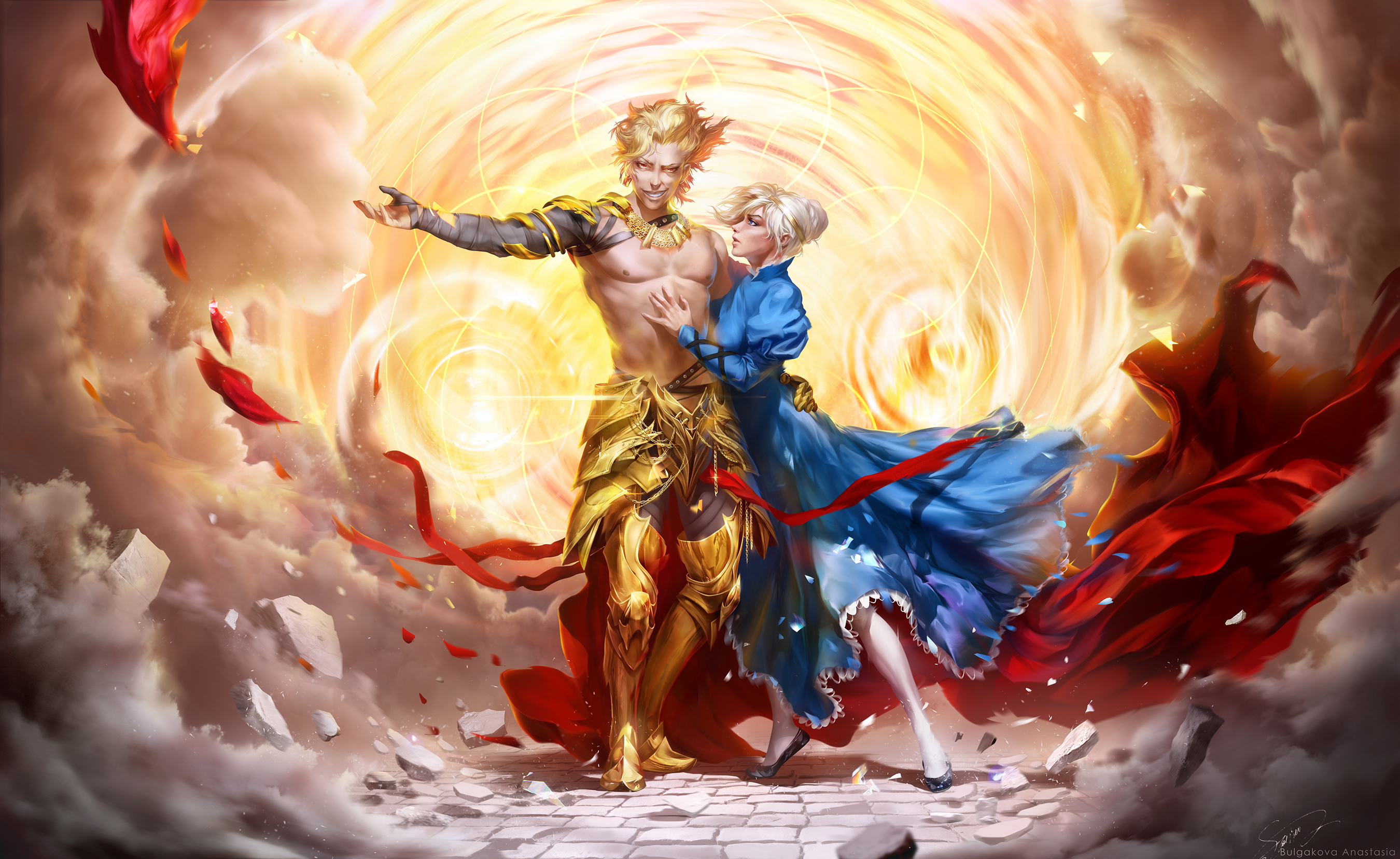 Gilgamesh and Saber from Fate/stay night HD Wallpaper