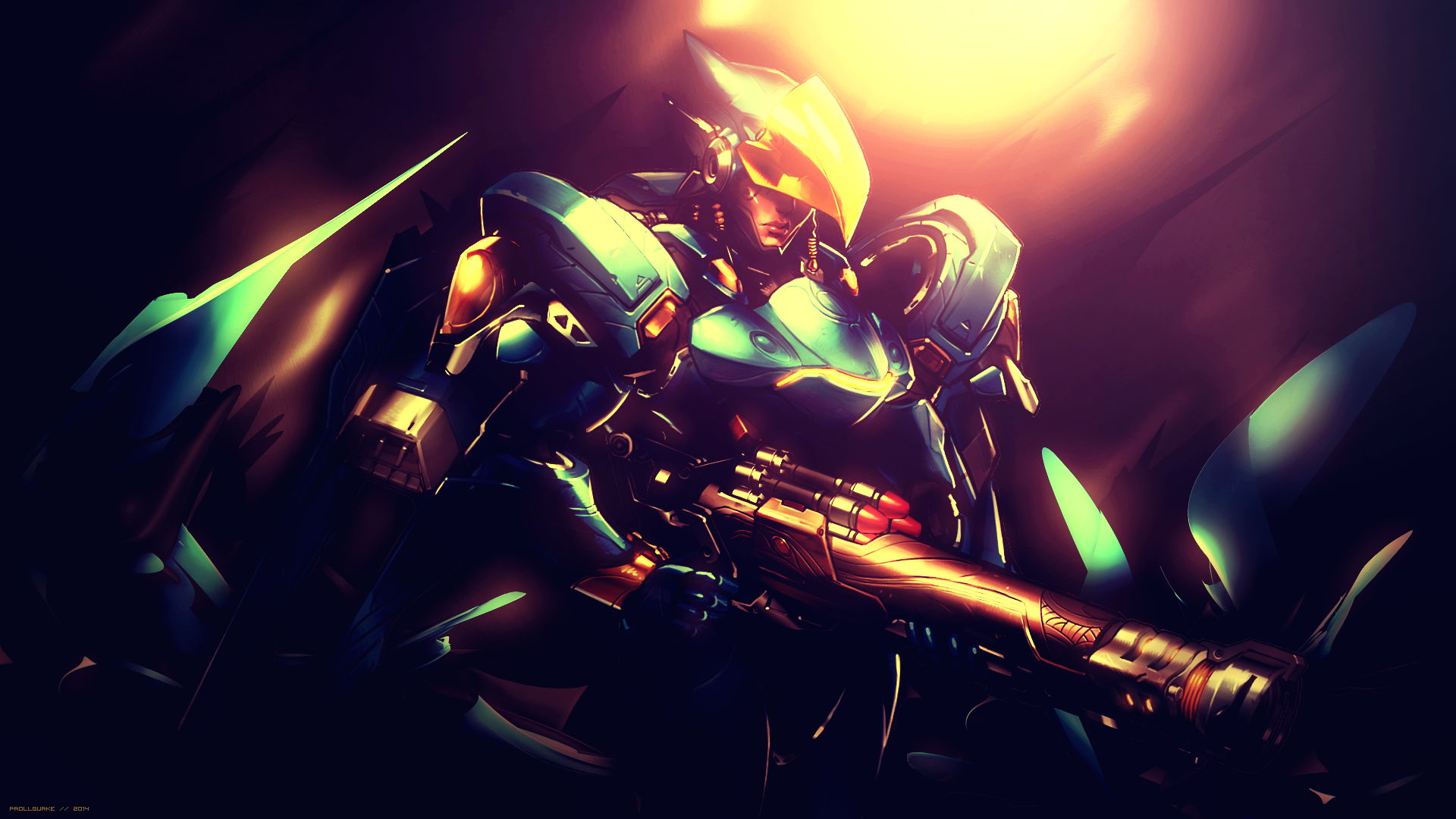 Pharah from Overwatch holding a weapon HD Wallpaper