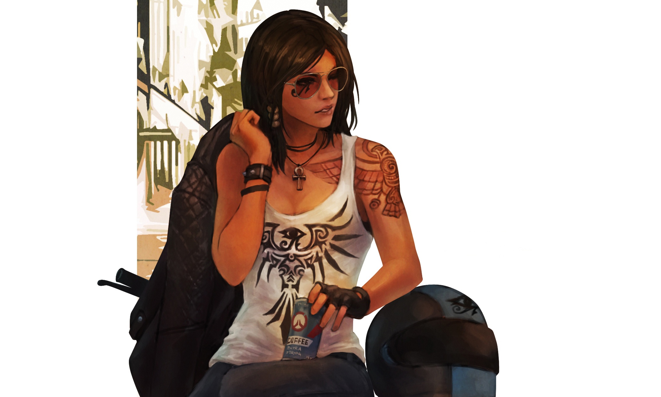 Pharah from Overwatch with tattoos HD Wallpaper