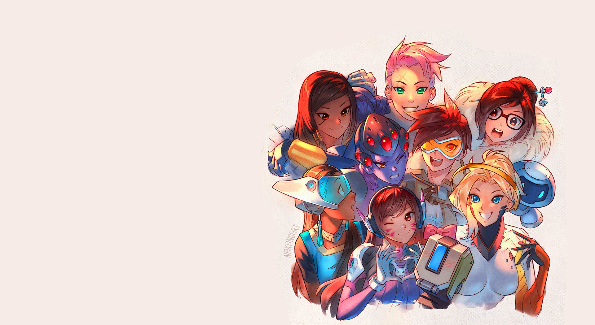 Overwatch characters group illustration HD Wallpaper