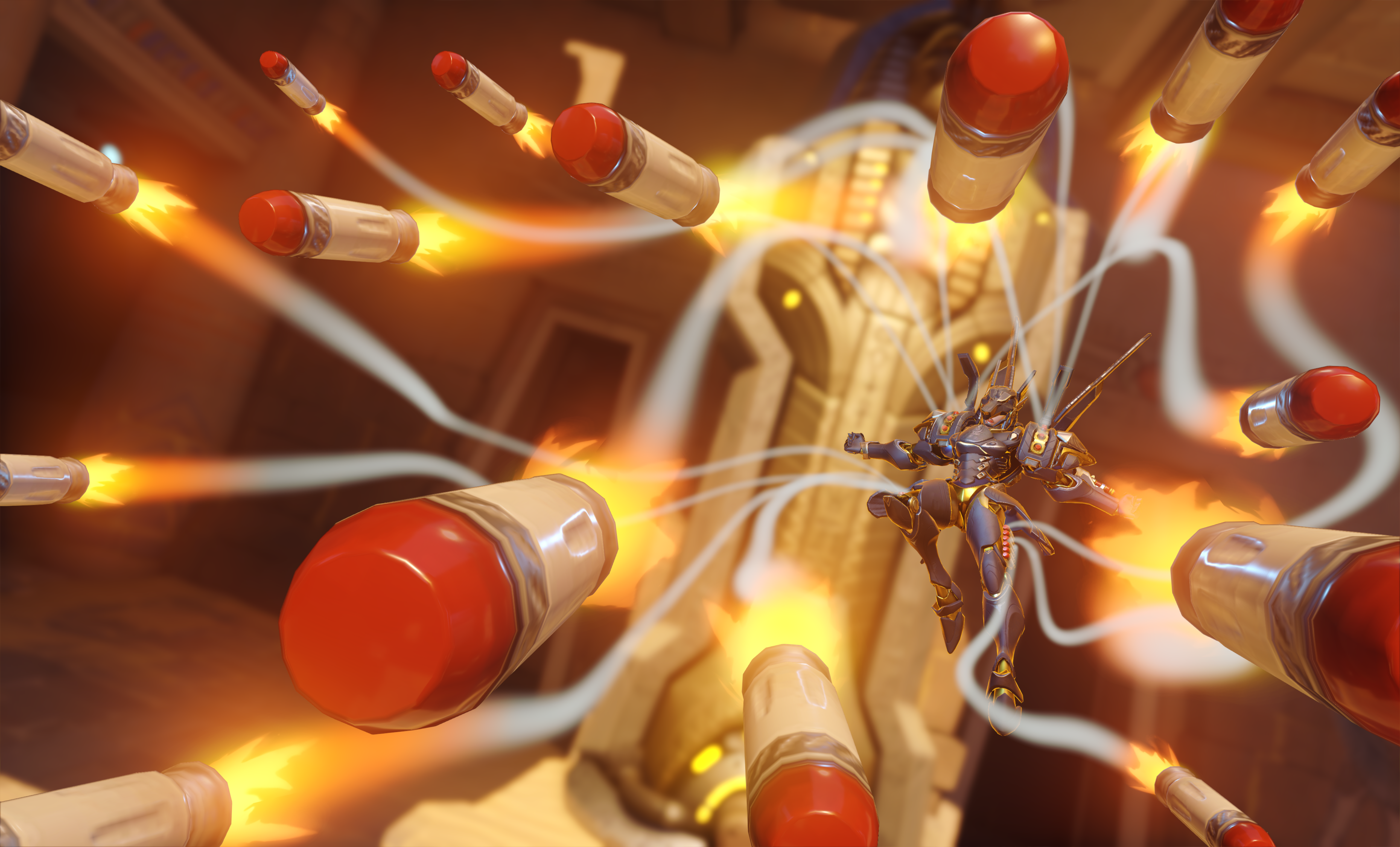 Pharah from Overwatch in battle HD Wallpaper