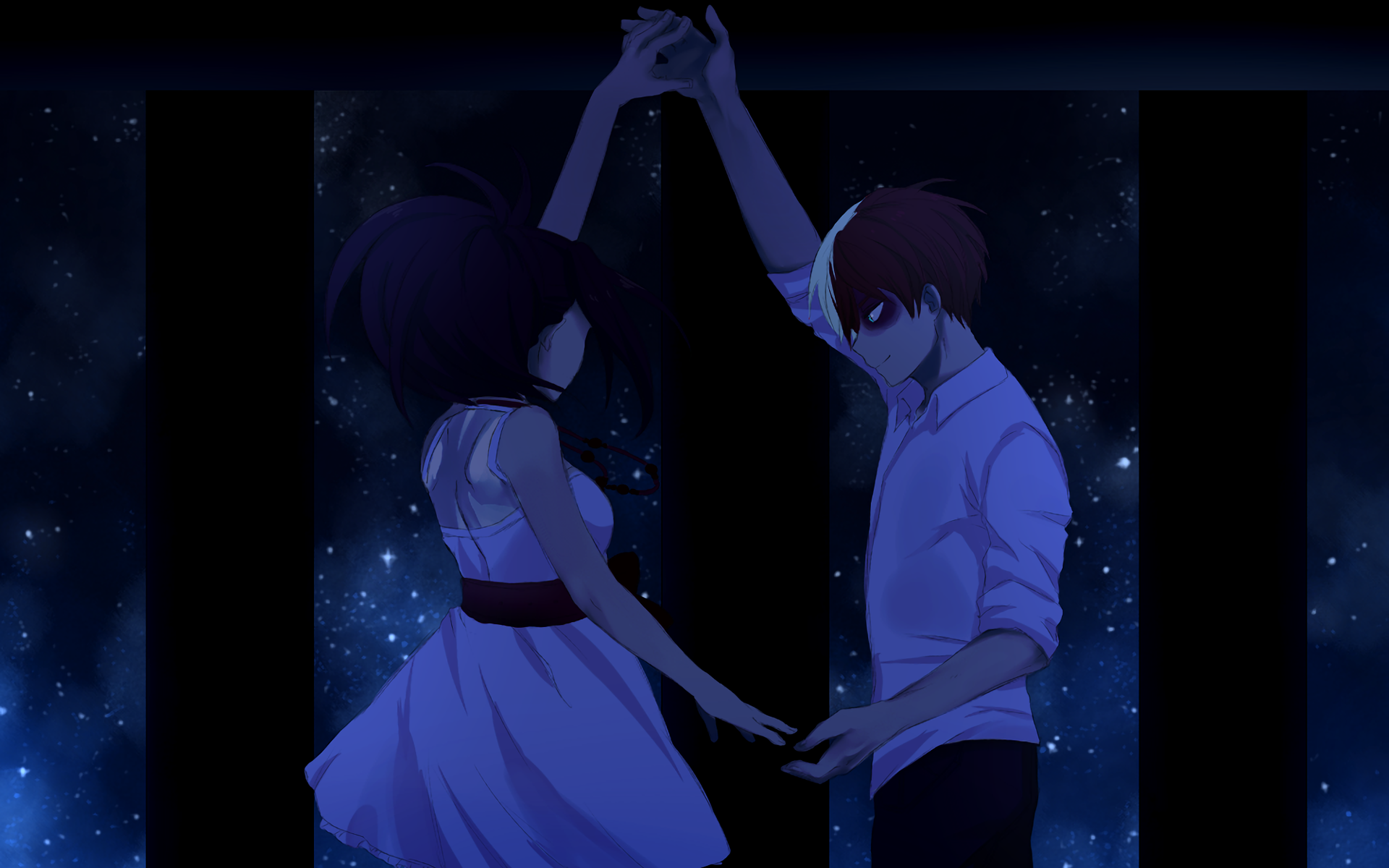 Momo Yaoyorozu and Shoto Todoroki dancing HD Wallpaper