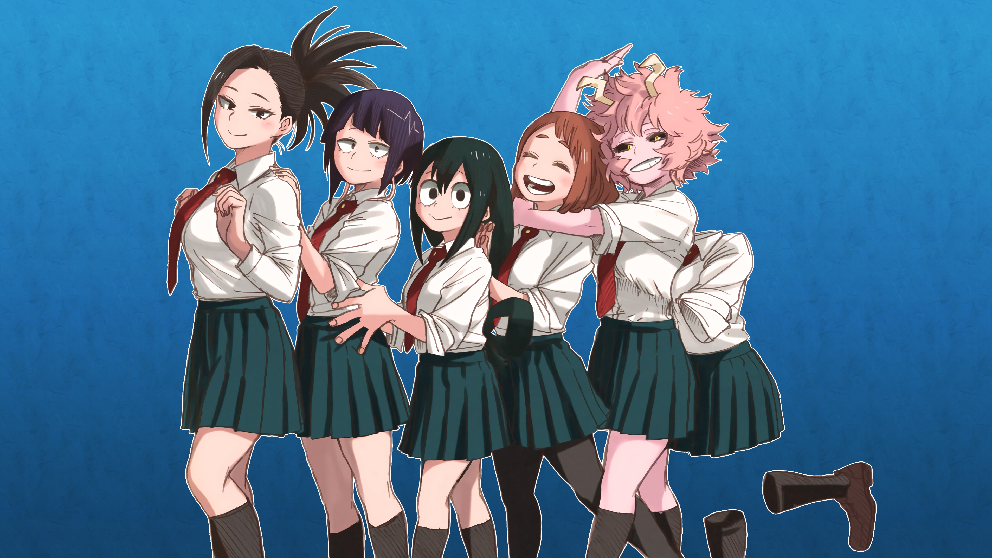 My Hero Academia Girls in School Uniforms HD Wallpaper