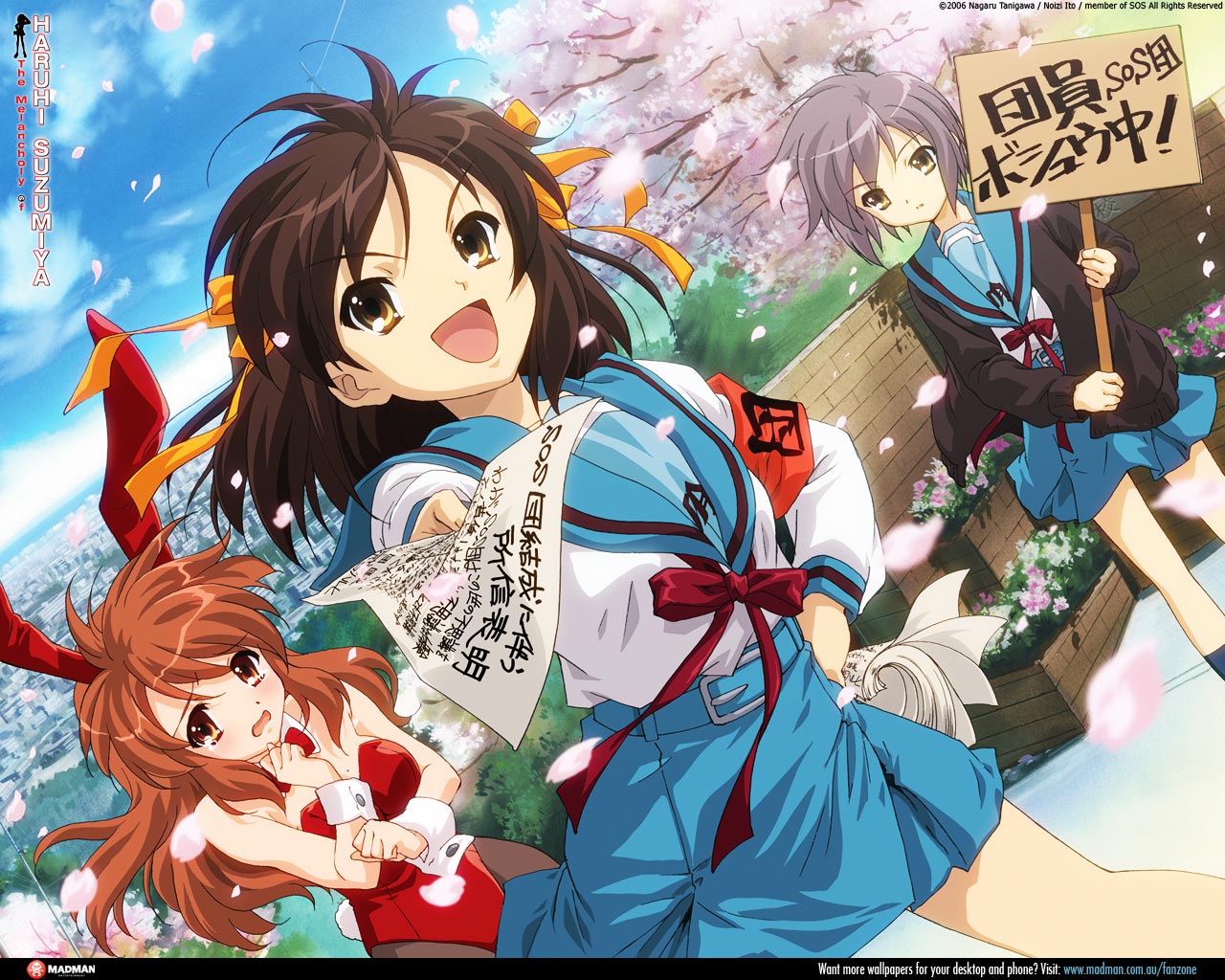 Haruhi Suzumiya Mikuru Asahina Yuki Nagato HD Wallpaper