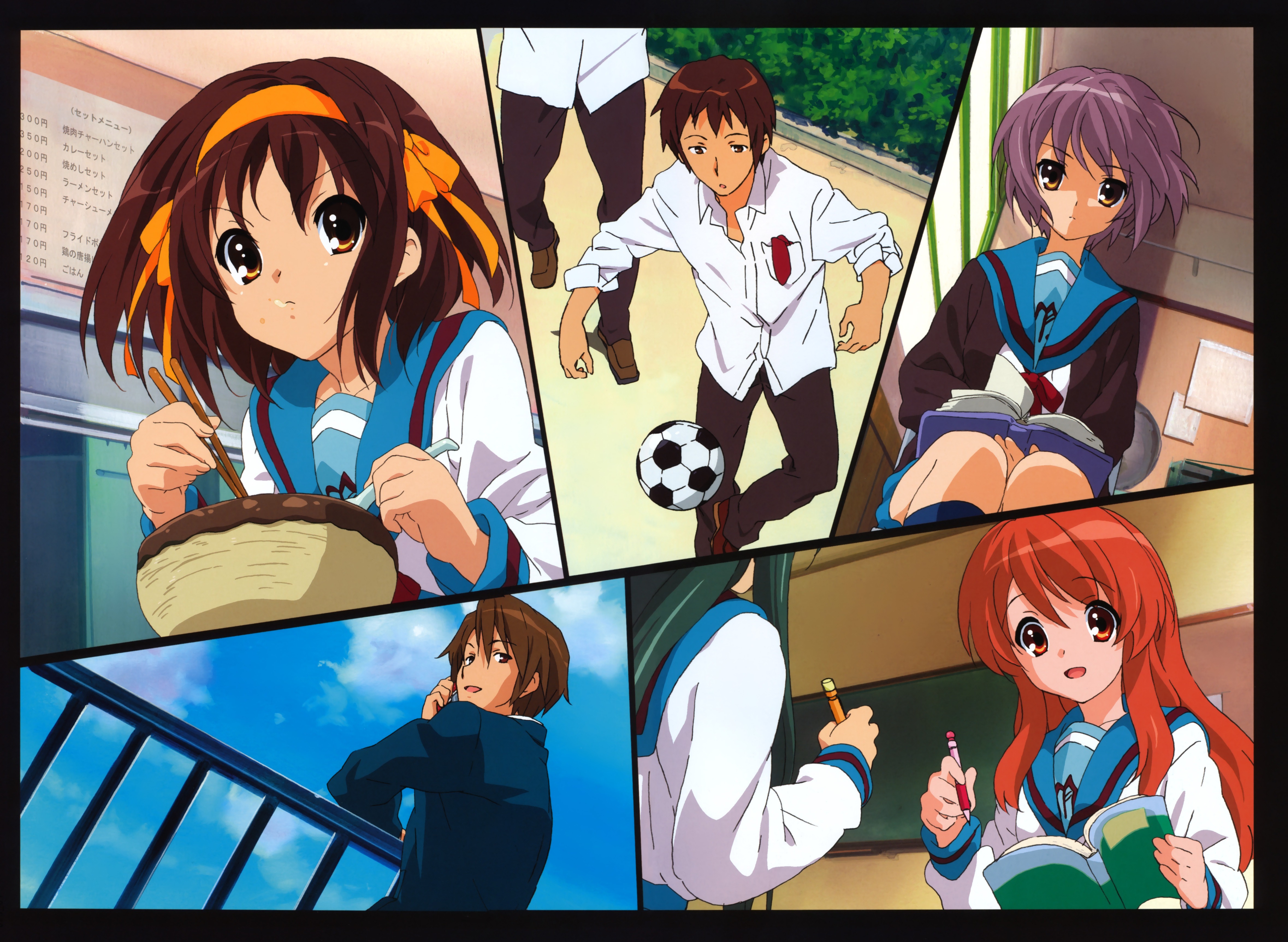 The Melancholy of Haruhi Suzumiya characters HD Wallpaper
