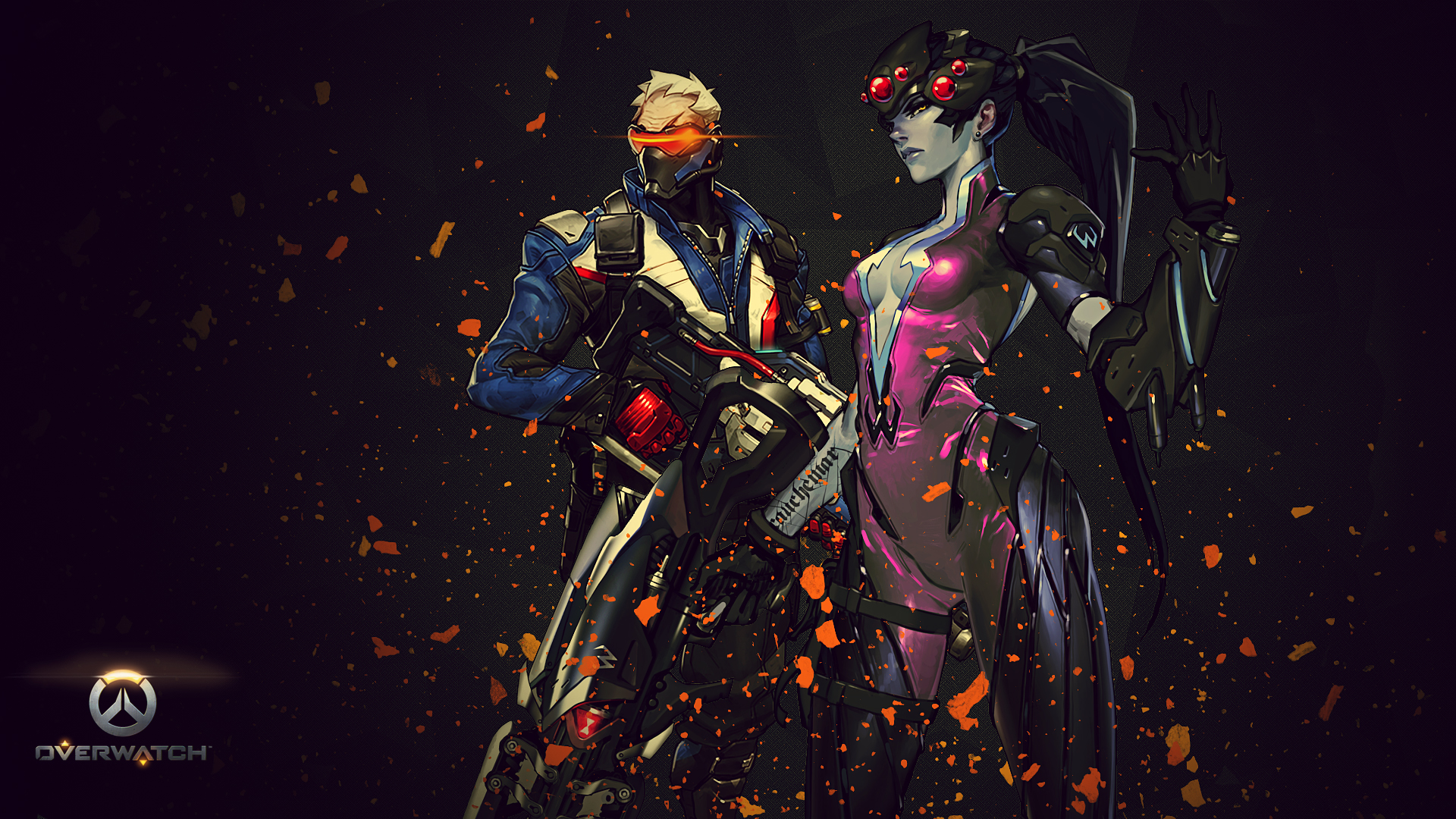 Soldier: 76 and Widowmaker from Overwatch HD Wallpaper
