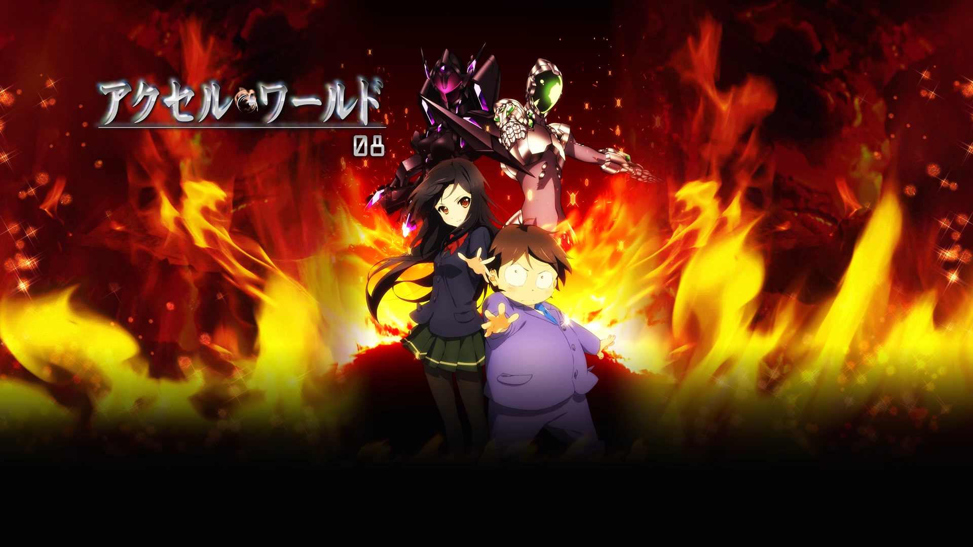 Accel World characters with flames HD Wallpaper