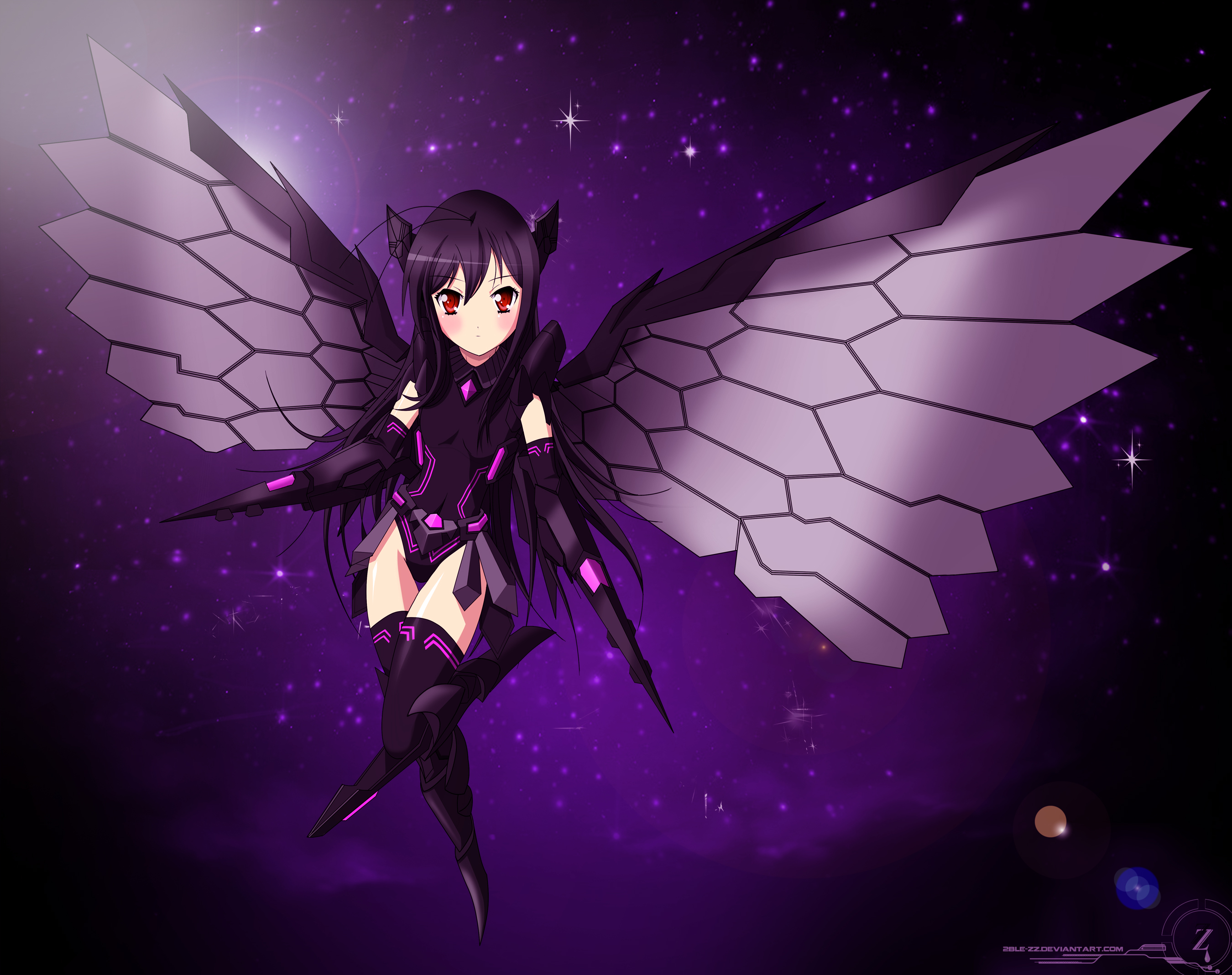 Kuroyukihime from Accel World with black wings HD Wallpaper