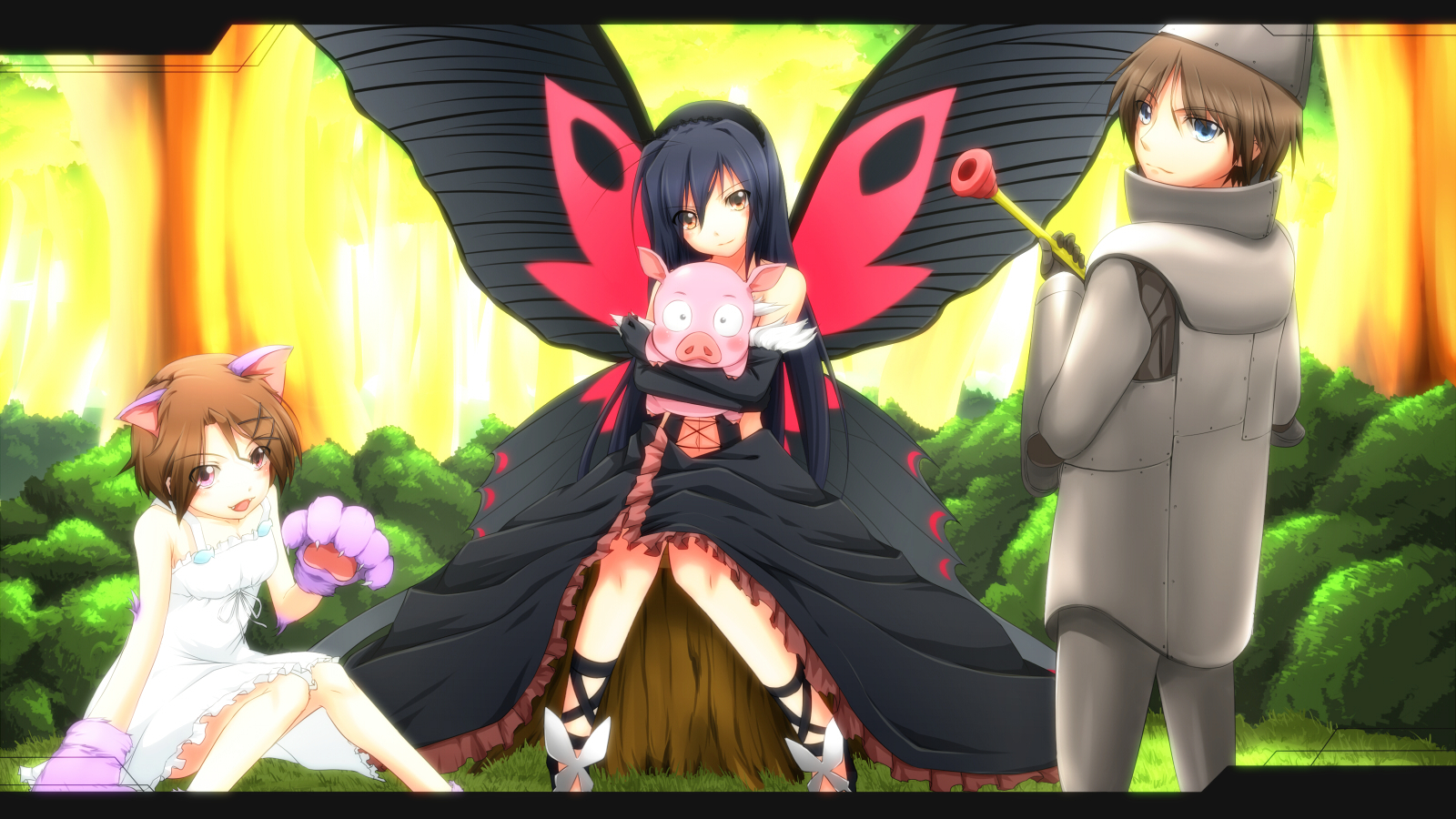Kuroyukihime from Accel World with friends HD Wallpaper