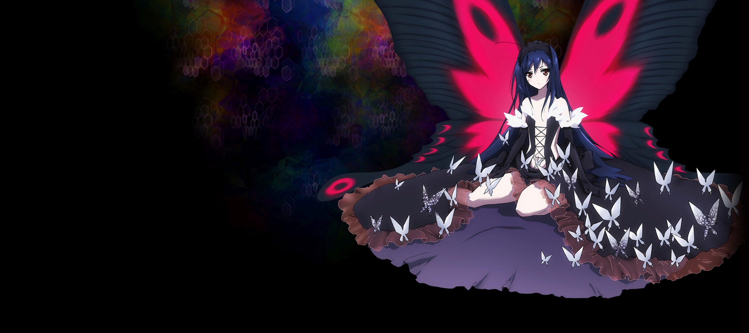 Kuroyukihime from Accel World with butterfly wings HD Wallpaper