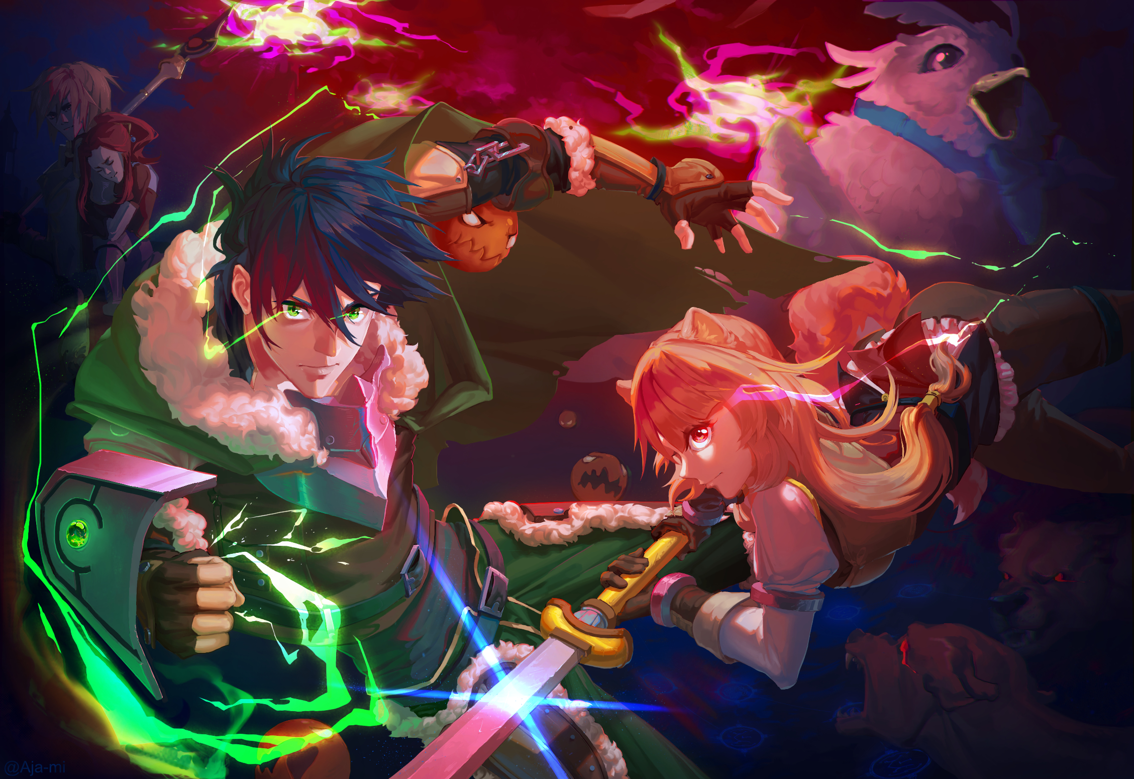 Naofumi Iwatani and Raphtalia from The Rising of the Shield Hero HD Wallpaper