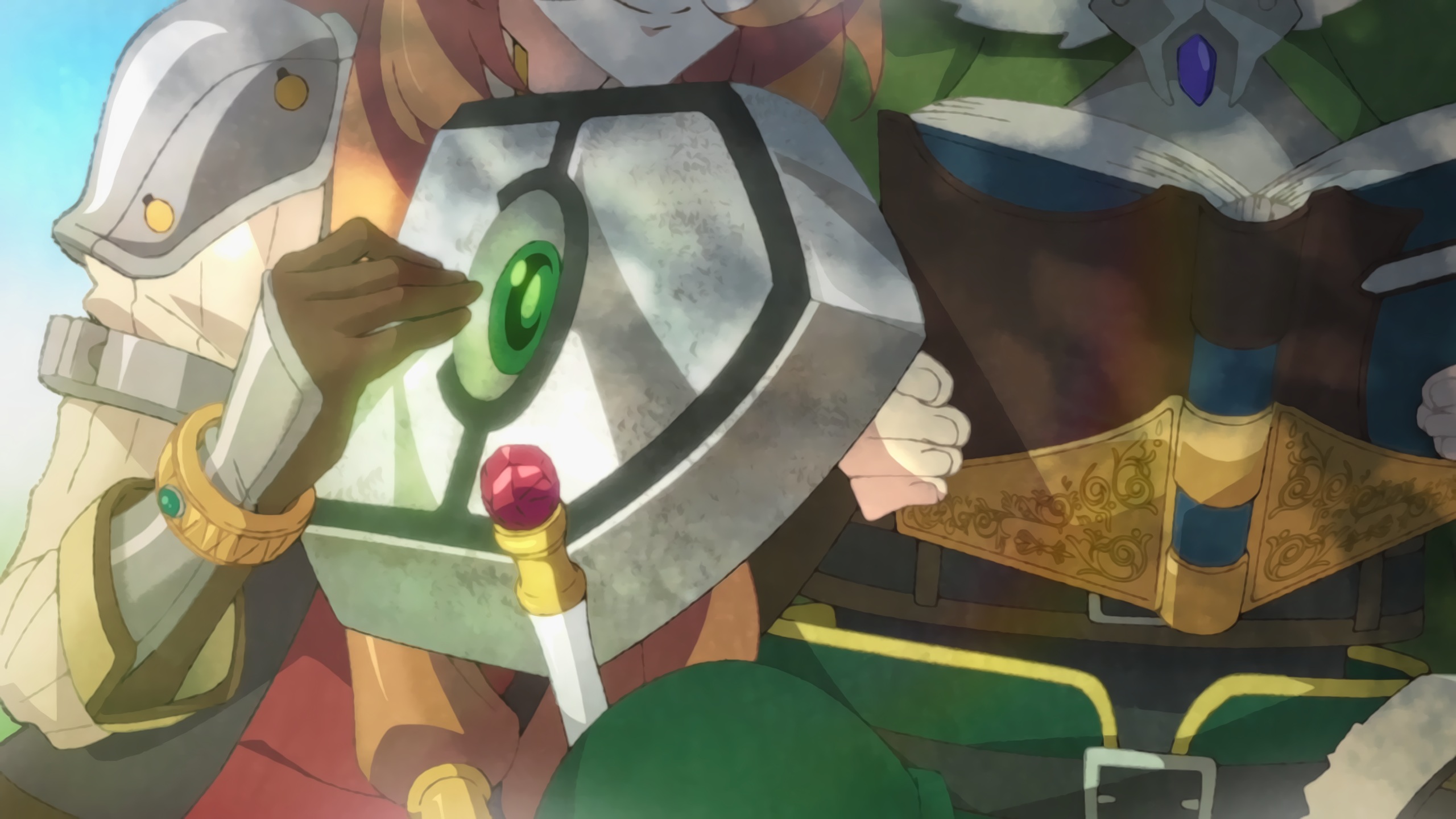 Naofumi Iwatani holding a shield and a book HD Wallpaper