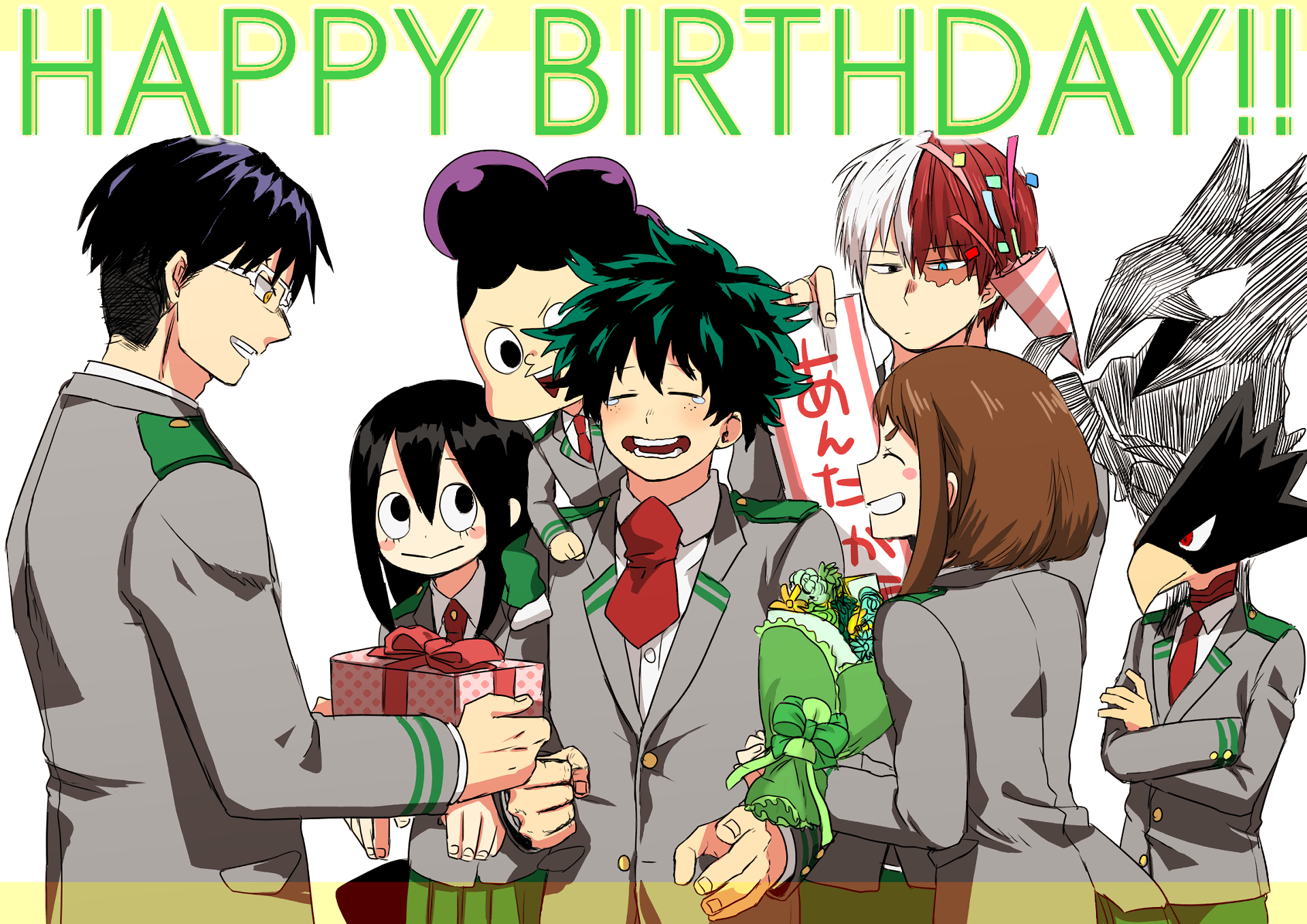 My Hero Academia characters celebrating a birthday HD Wallpaper