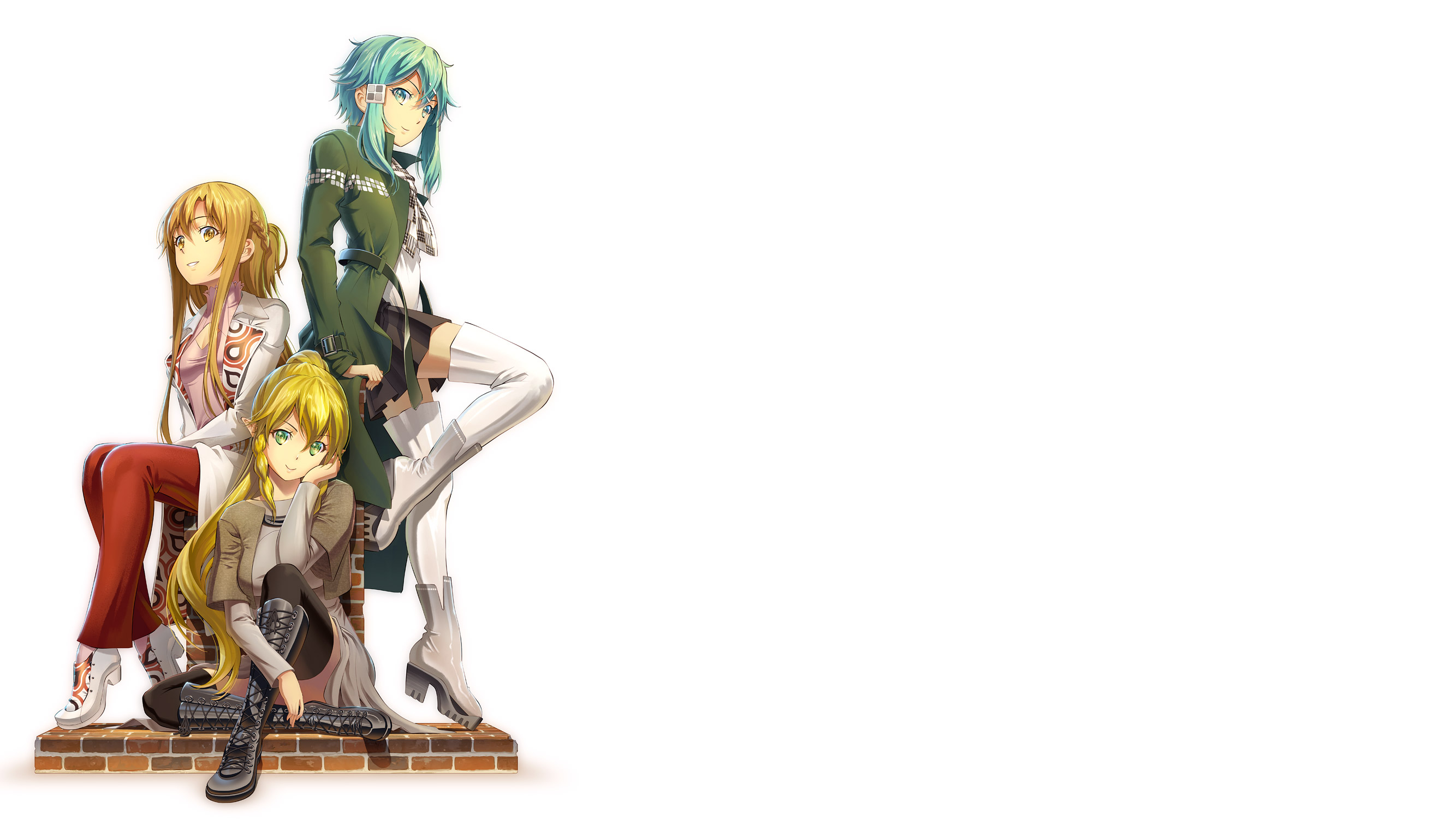 Four anime girls from Sword Art Online HD Wallpaper