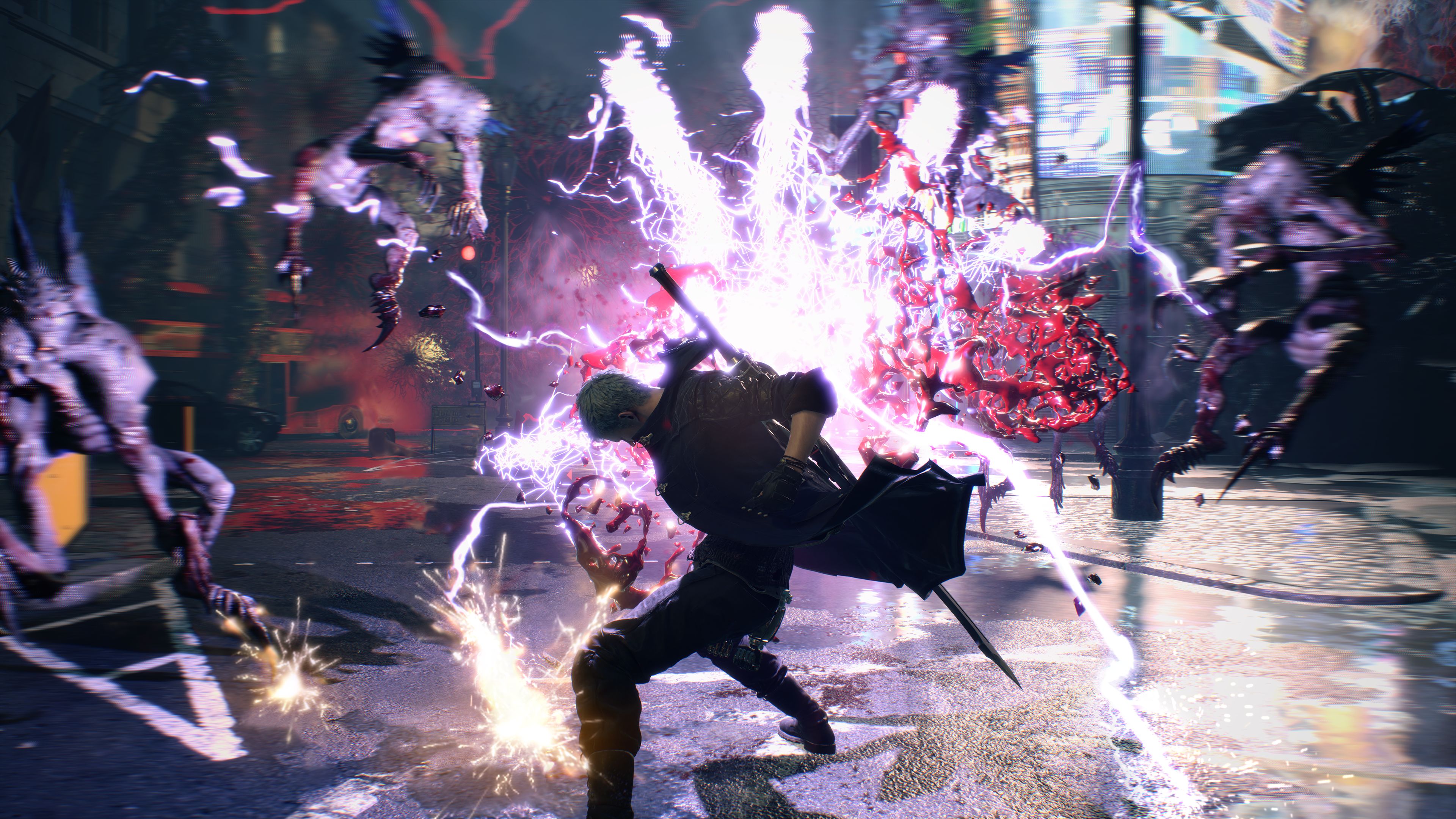 Nero from Devil May Cry fighting demons HD Wallpaper