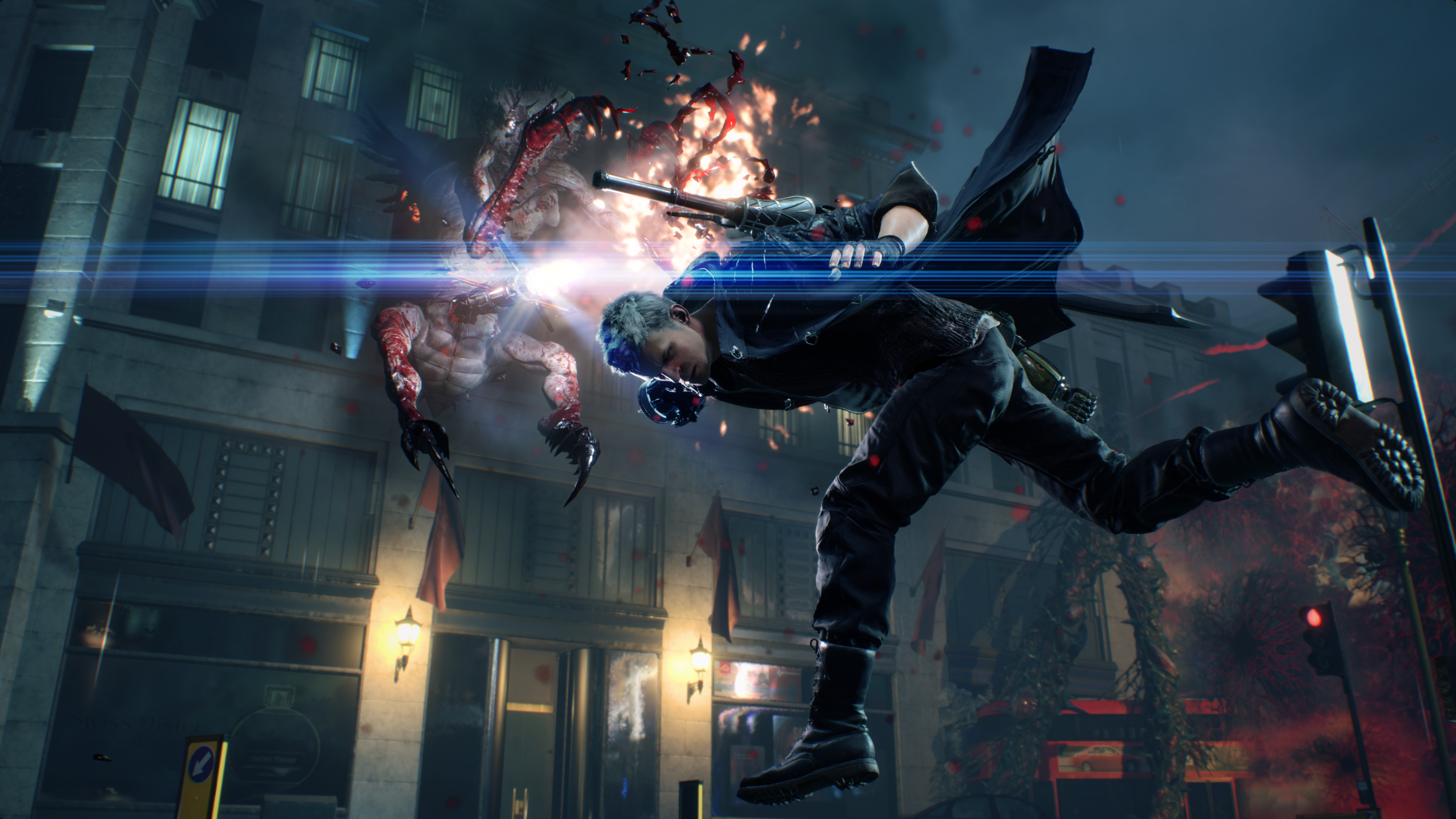 Nero from Devil May Cry fighting a demon HD Wallpaper