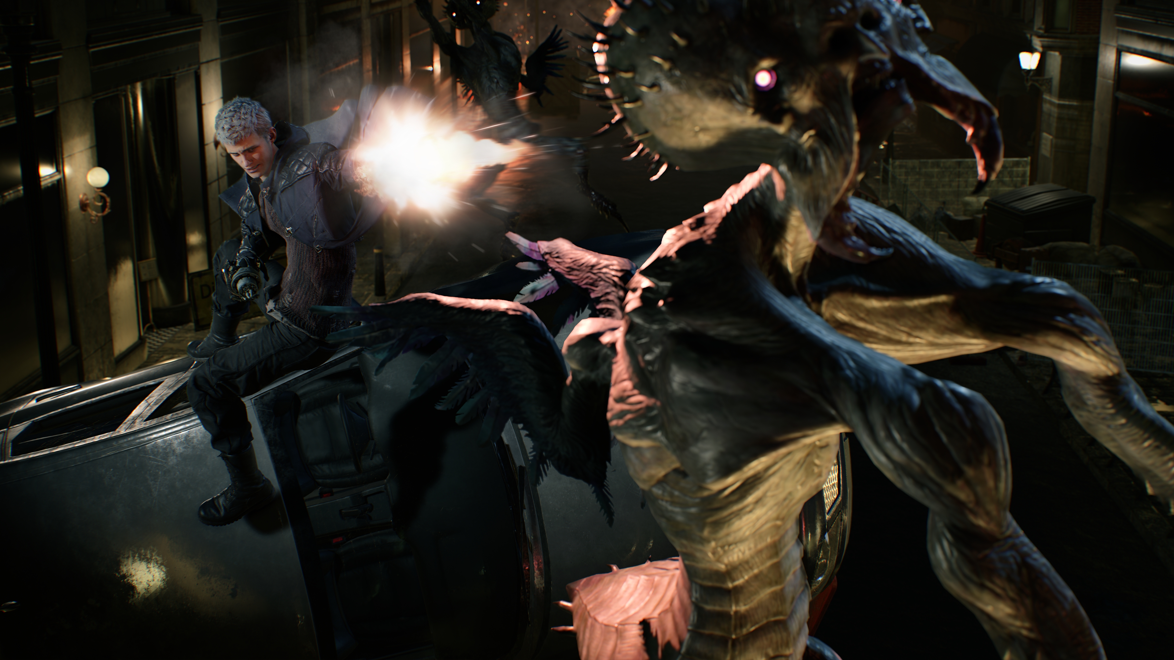 Nero from Devil May Cry 5 fighting demons HD Wallpaper