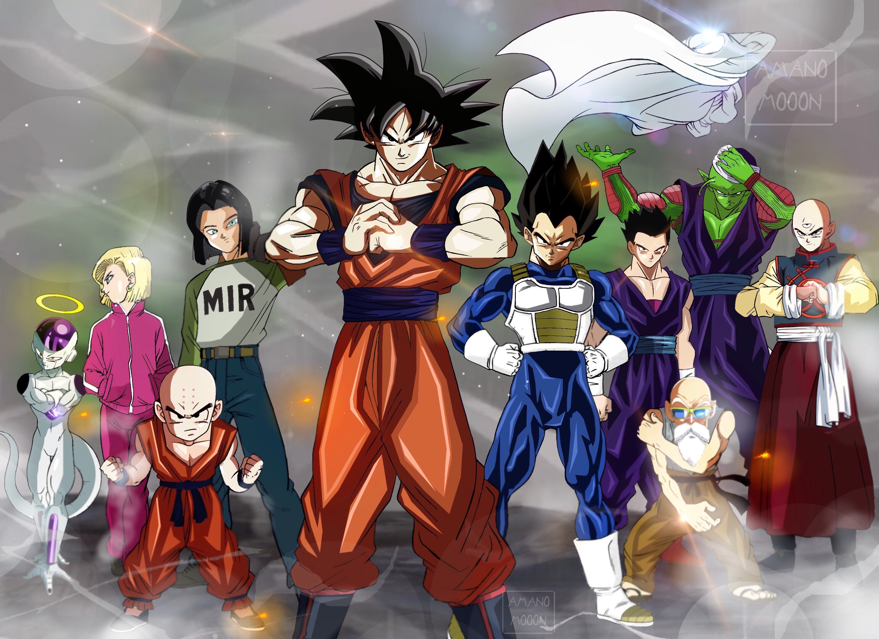 Dragon Ball Z characters group portrait HD Wallpaper