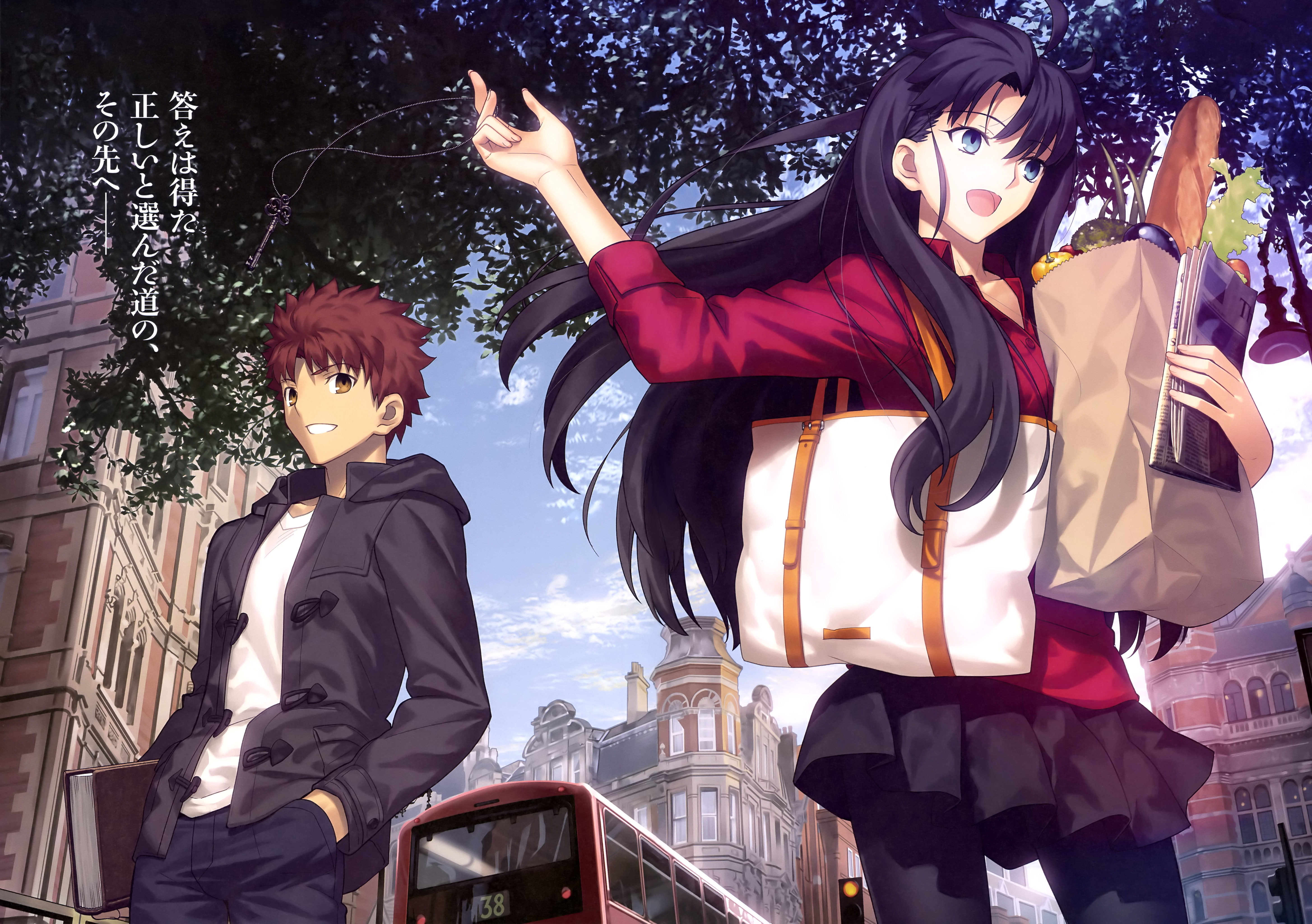 Shirou Emiya and Rin Tohsaka from Fate/stay night HD Wallpaper