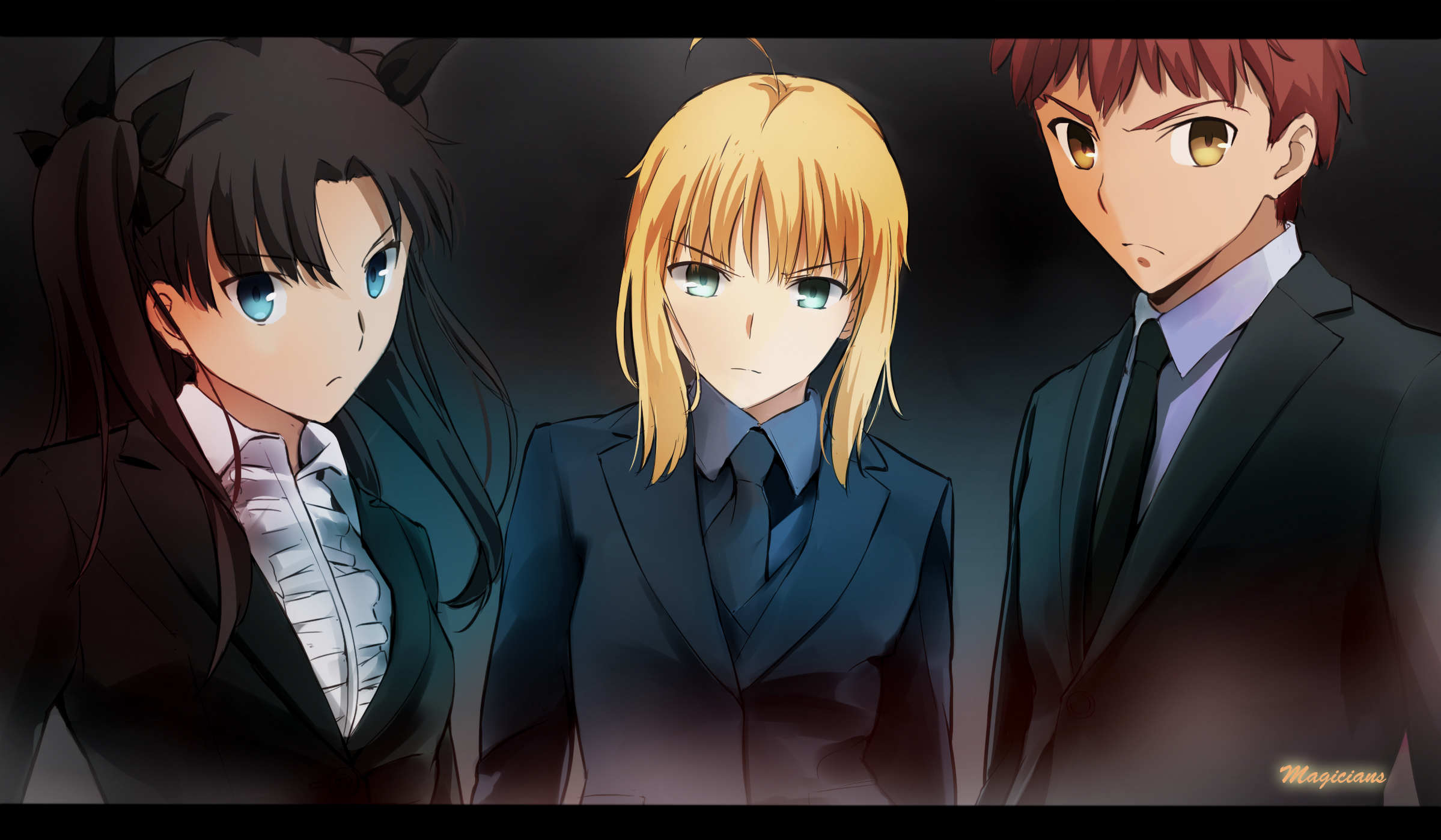 Rin Tohsaka, Saber, and Shirou Emiya from Fate/stay night HD Wallpaper