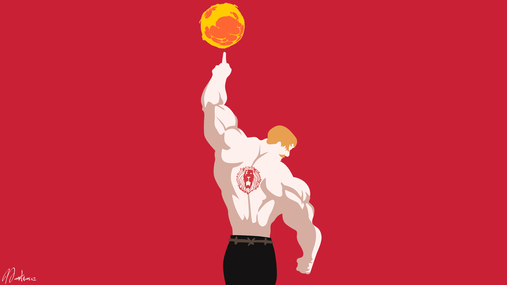 Escanor from The Seven Deadly Sins balancing the sun HD Wallpaper