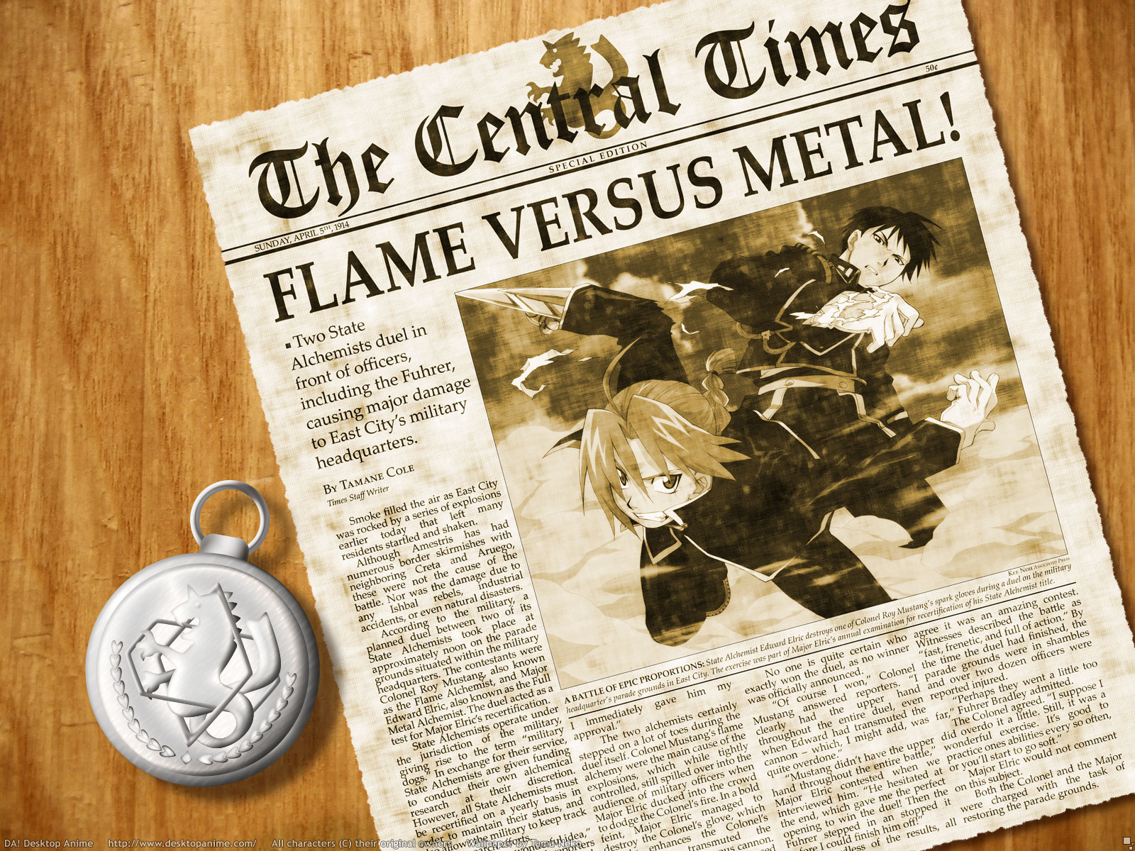 Roy Mustang and Edward Elric from Fullmetal Alchemist HD Wallpaper