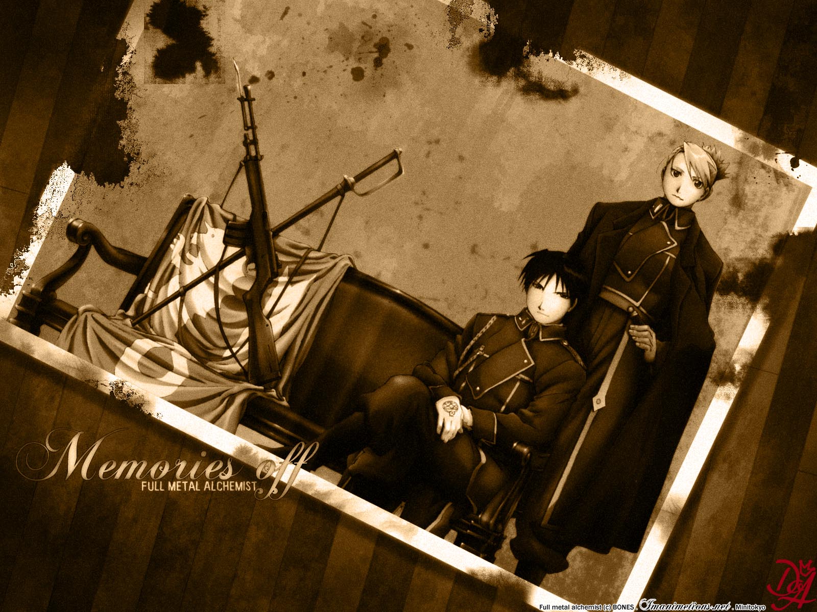 Roy Mustang and Riza Hawkeye from Fullmetal Alchemist HD Wallpaper