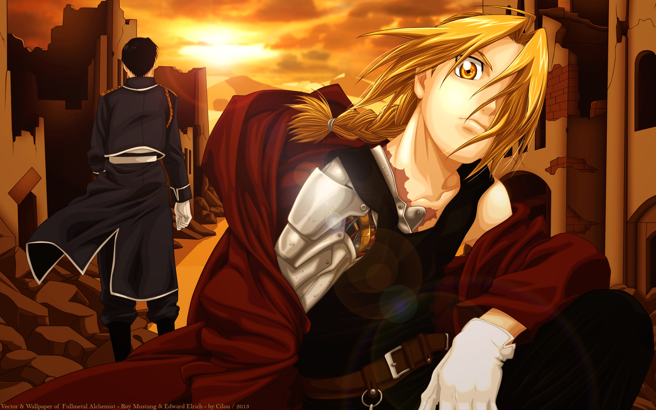 Roy Mustang and Edward Elrich from Fullmetal Alchemist HD Wallpaper