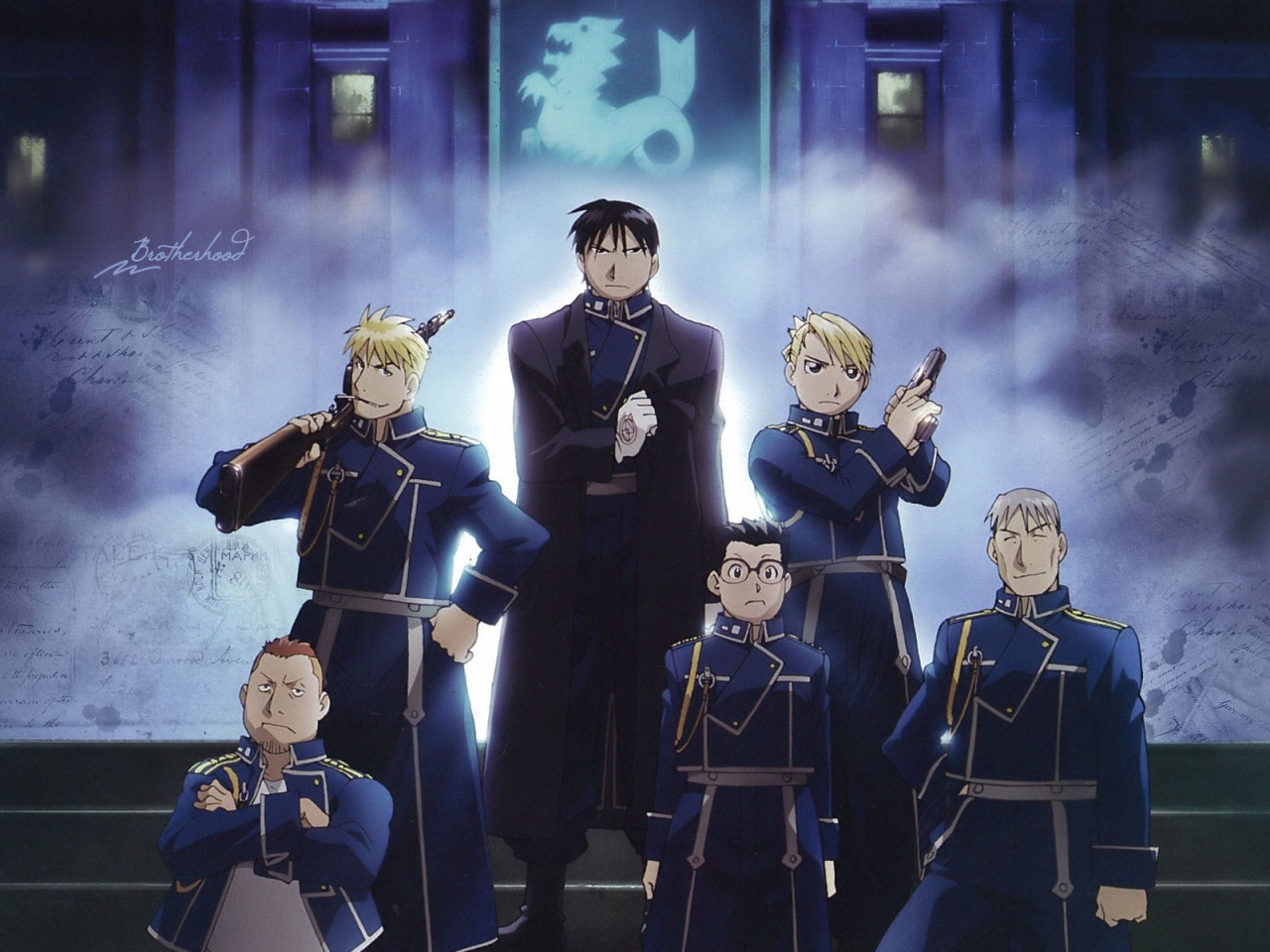 Fullmetal Alchemist: Brotherhood characters in uniform HD Wallpaper