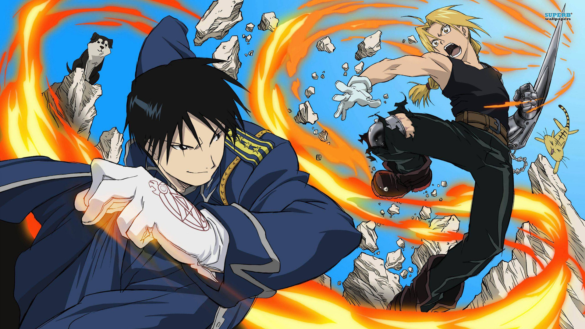 Roy Mustang and Edward Elric from Fullmetal Alchemist HD Wallpaper