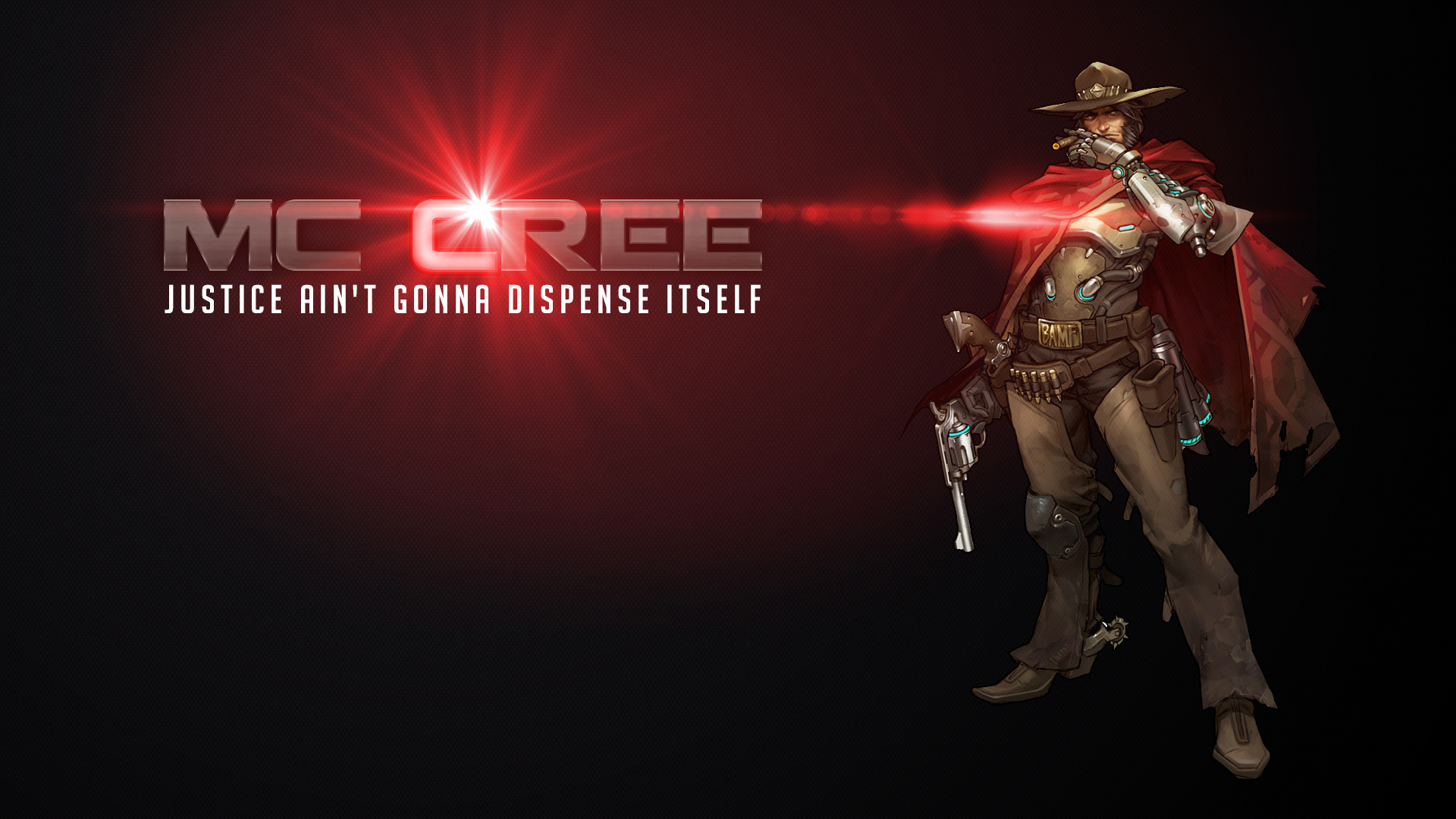 McCree from Overwatch with quote HD Wallpaper