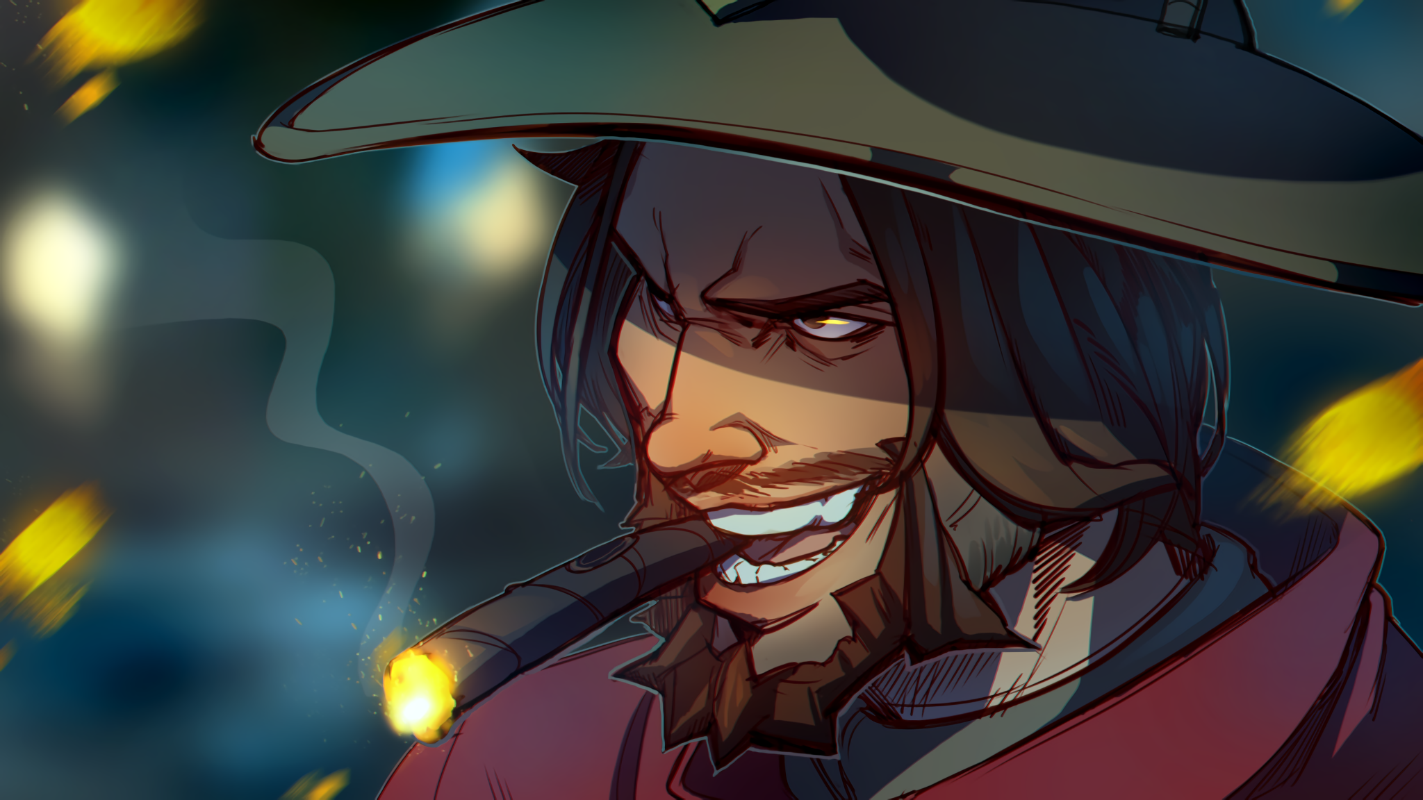 McCree from Overwatch with a cigar HD Wallpaper
