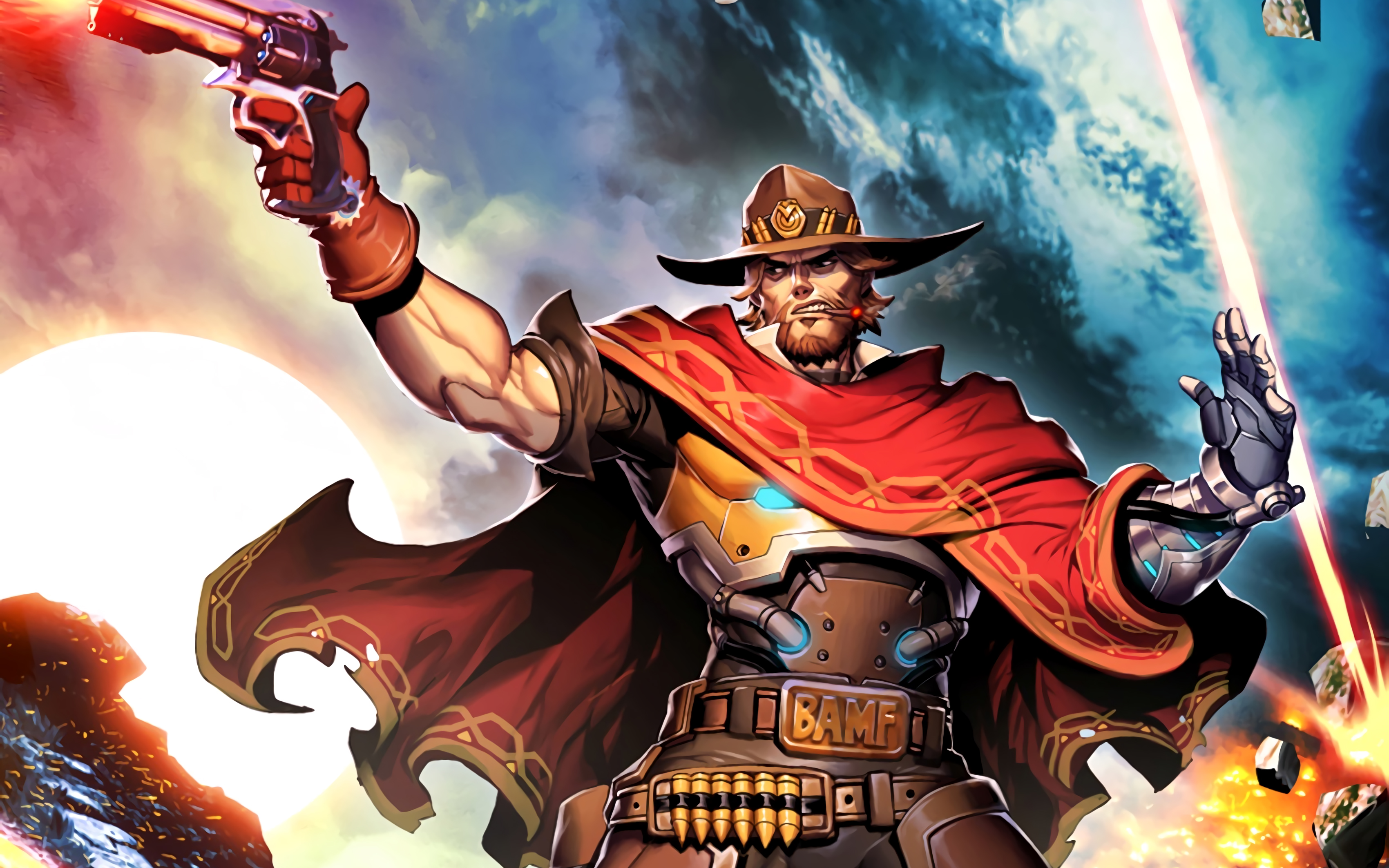 McCree from Overwatch holding a gun HD Wallpaper